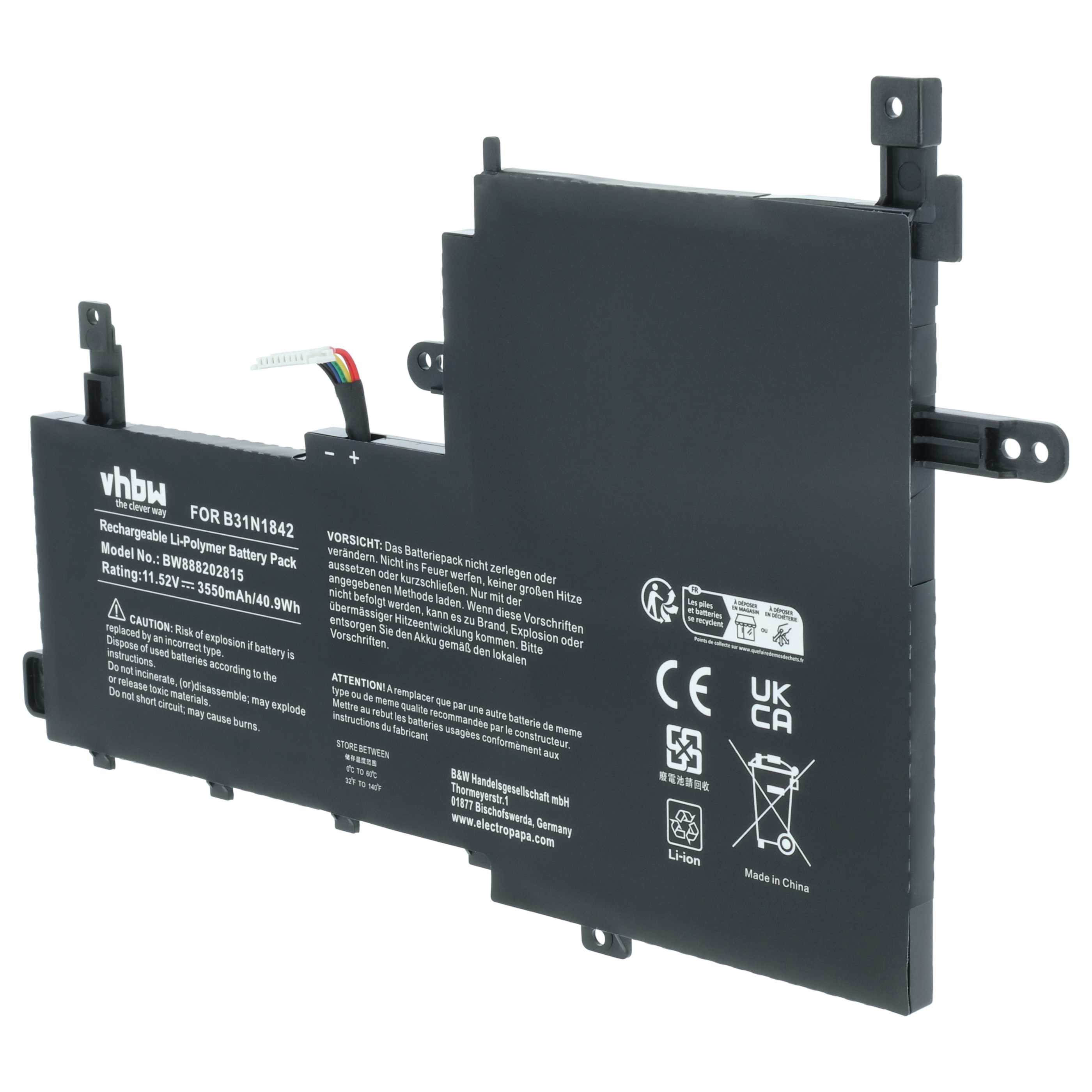 Batteria sostituisce Asus B31N1842, 0B200-03440000 per notebook - 3550mAh 11,52V Li-Poly