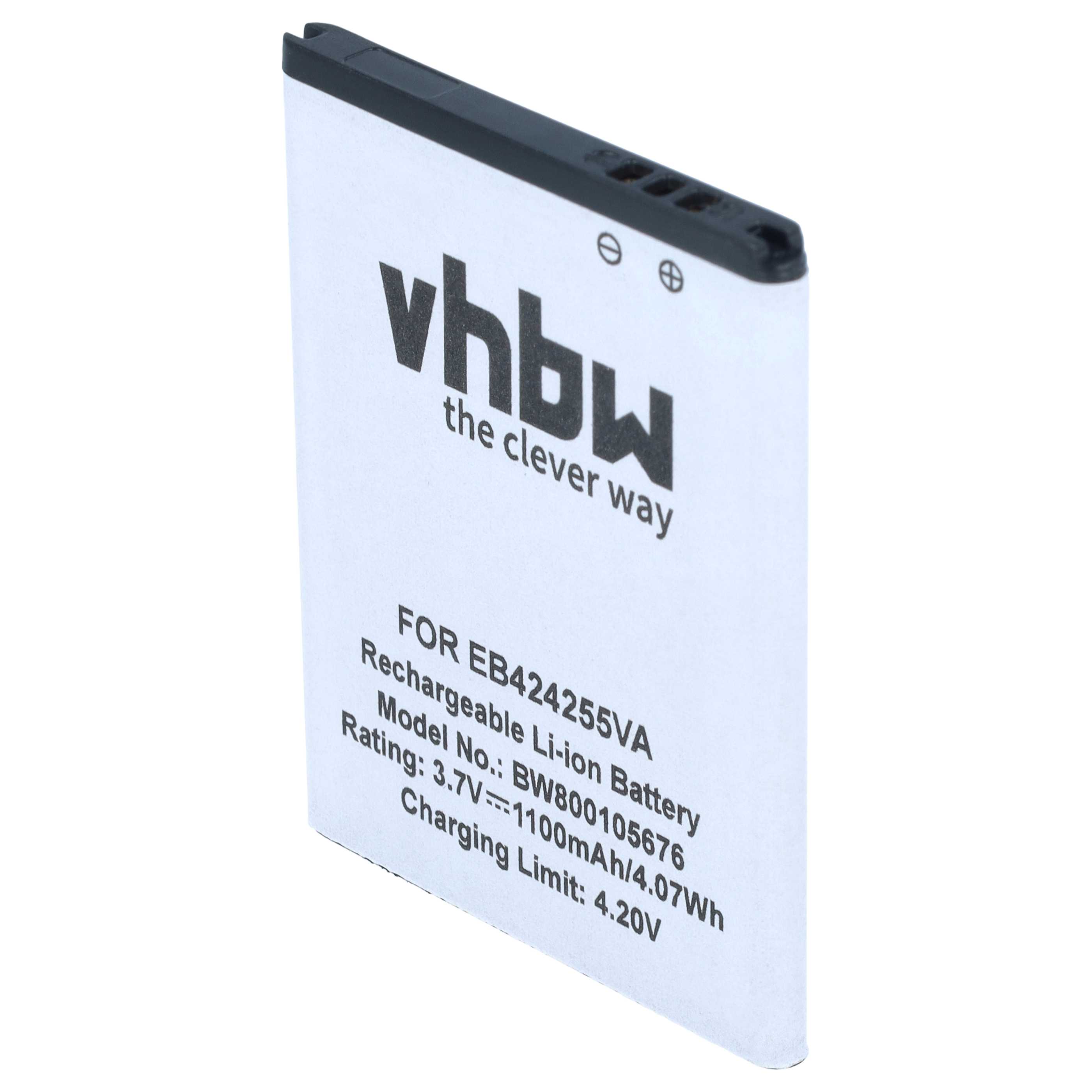 Akku als Ersatz für Samsung EB424255VA, AB463851BABSTD, AB463851BA für Virgin Mobile - 1100mAh 3,7V Li-Ion