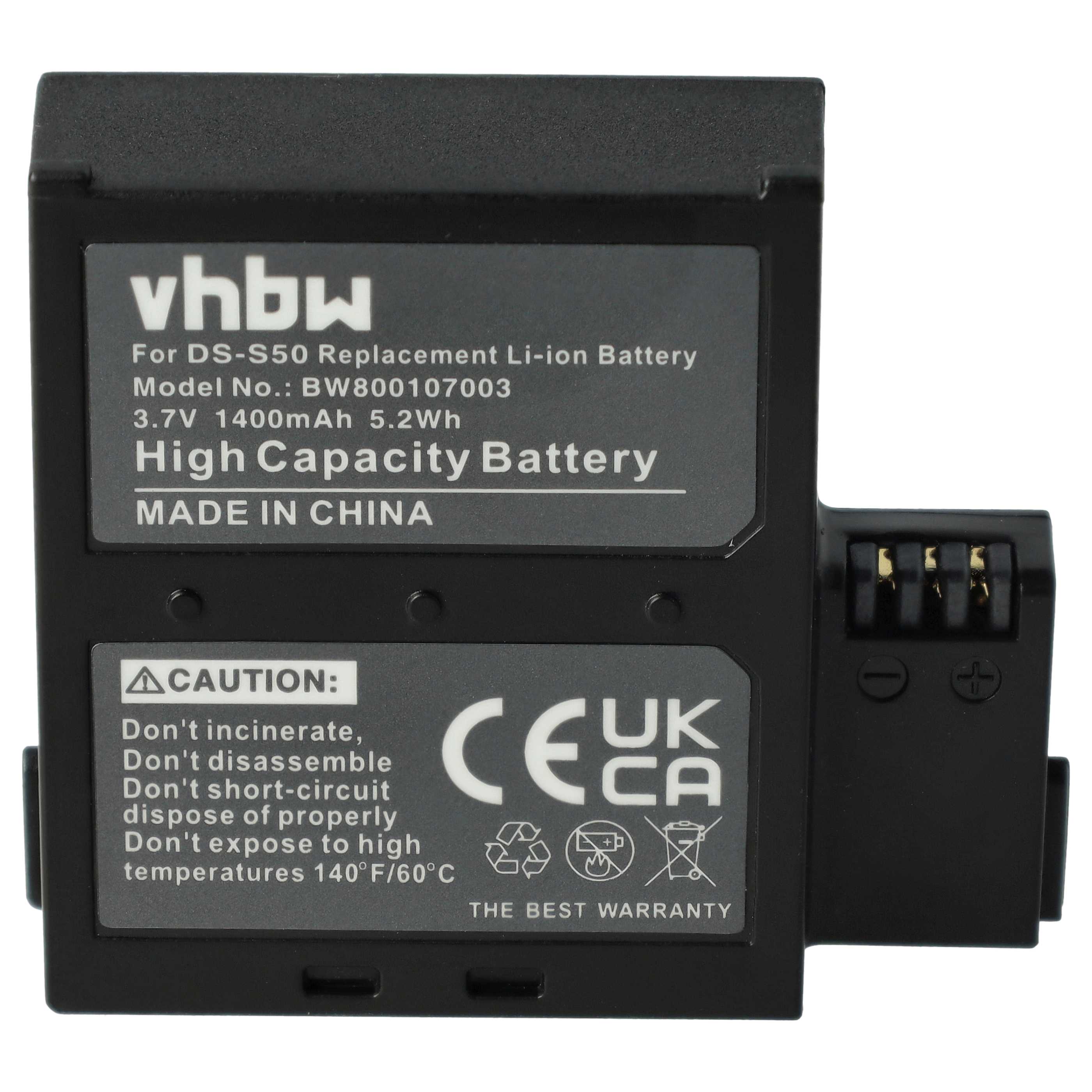 Videokamera-Akku (2 Stück) als Ersatz für AEE DS-S50, VCC-A034-SB für AEE - 1400mAh 3,7V Li-Ion