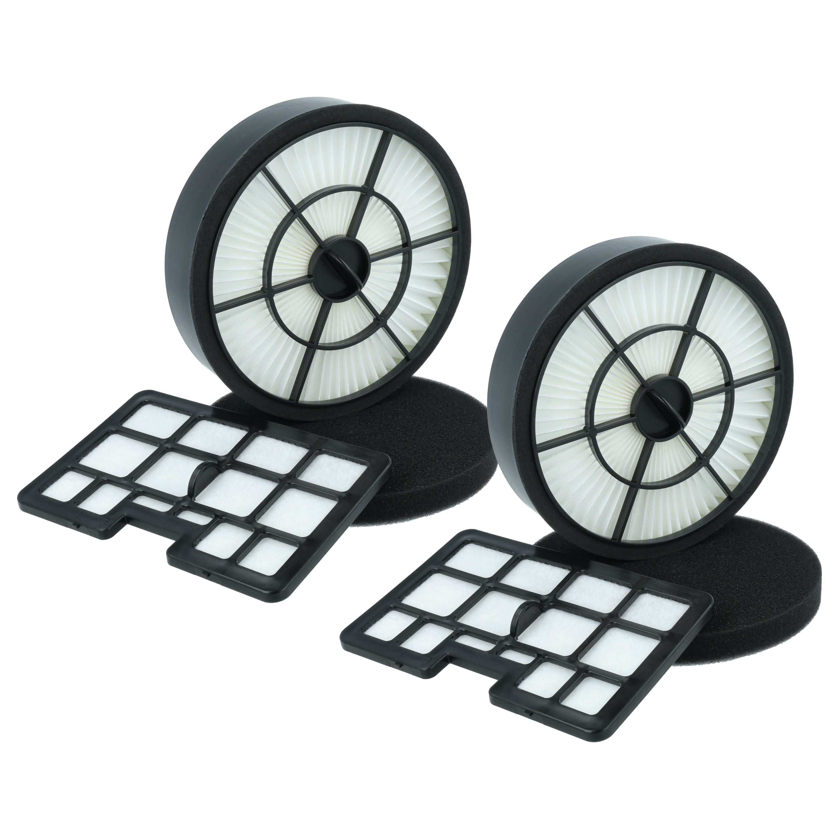 Set 4 filtros reemplaza Hanseatic 15705486 para aspiradora - filtro aire salida, filtro combi (HEPA + espuma)