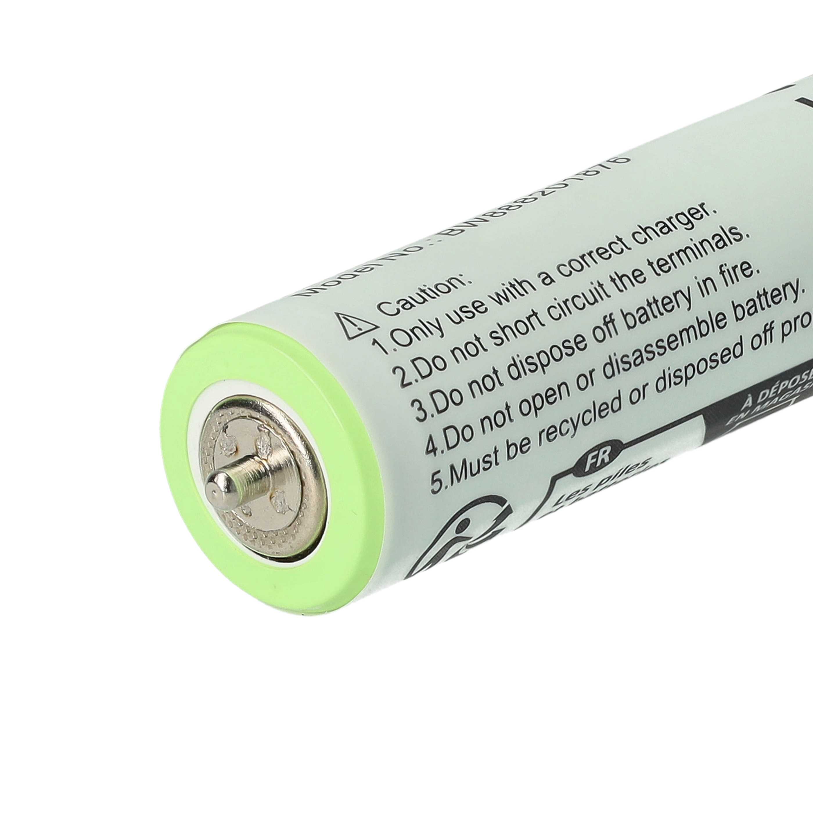 Batteries (2x pièces) remplace Braun 1HR-AAAUV, 67030834, 67030165 pour rasoir électrique - 1800mAh 1,2V NiMH