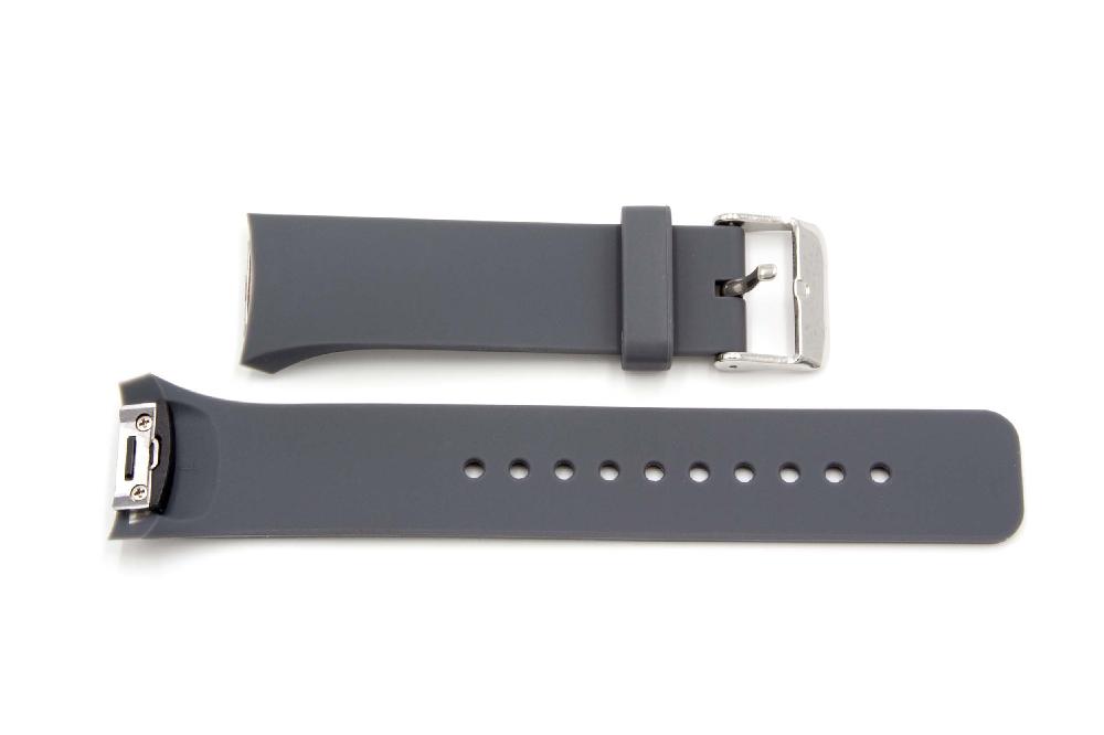 Armband L für Samsung Galaxy Smartwatch - 12,5cm + 8,5 cm lang, 22mm breit, Silikon, grau