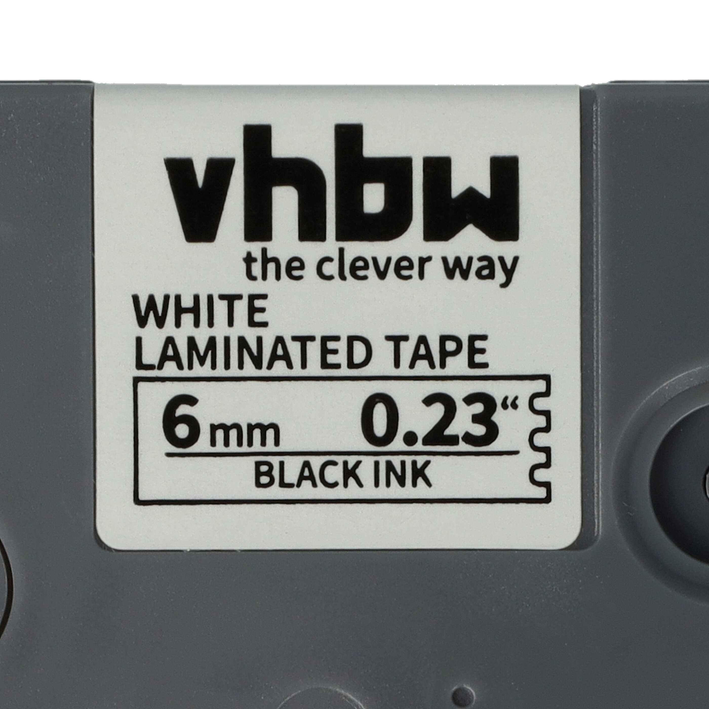 50x Label Tape replaces Brother TZE-211, TZ-211 - 6 mm Black to White