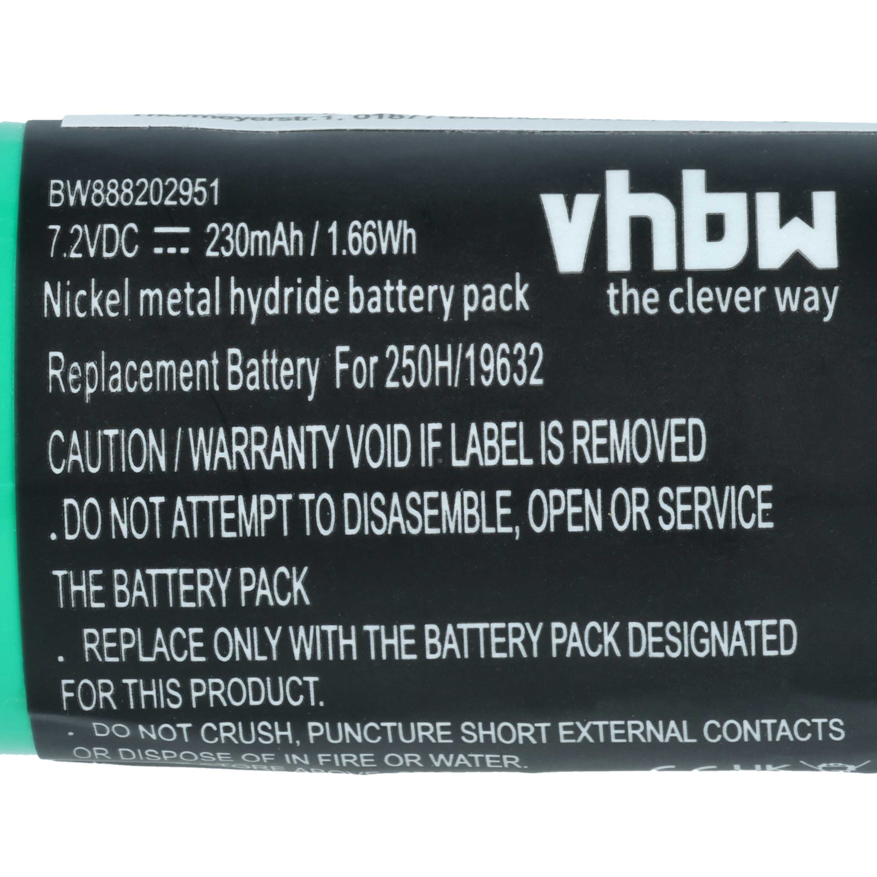 Batterie remplace Servox 19632 pour appareil médical Servox - 230mAh 7,2V NiMH