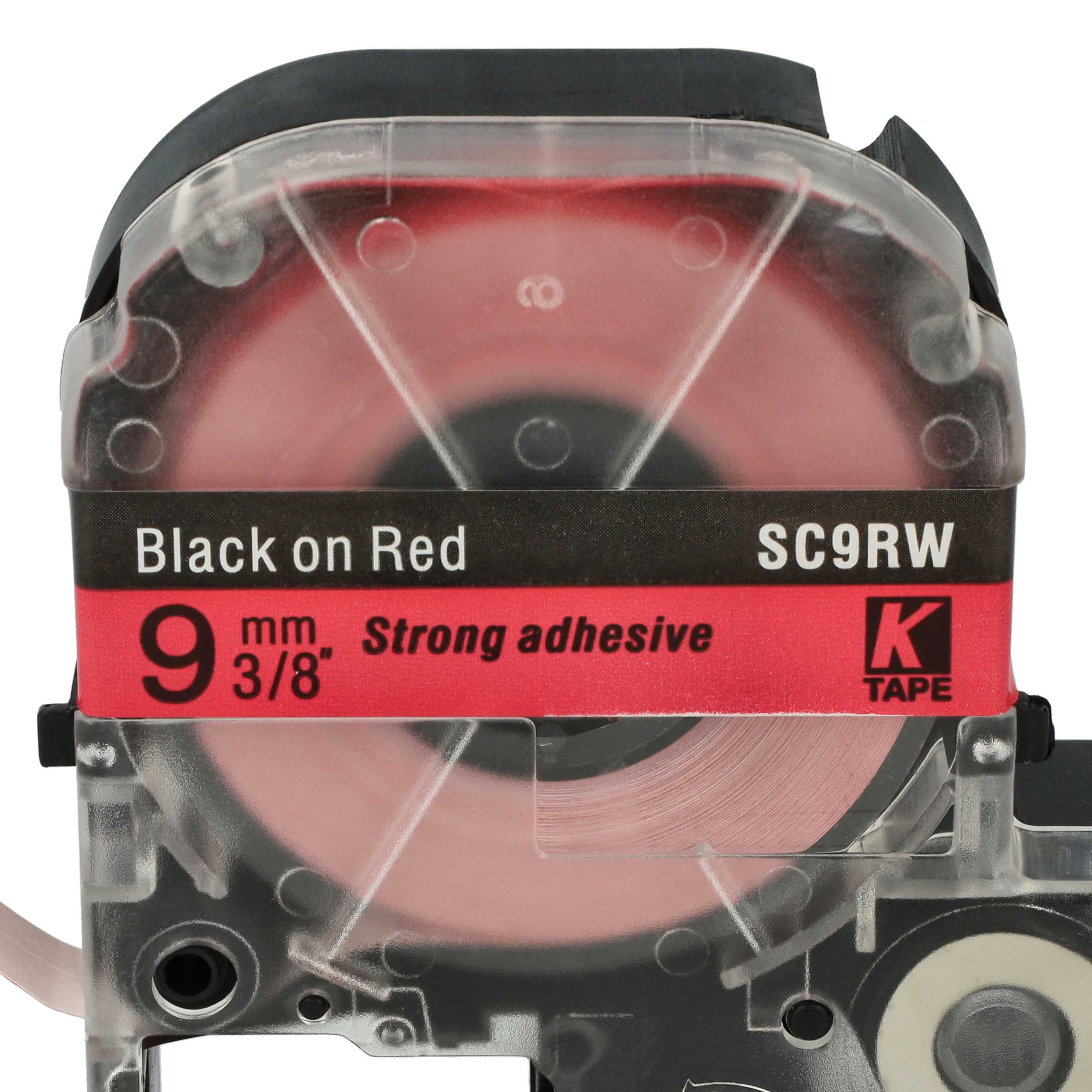Label Tape replaces Epson LC-3YRN - 9 mm Black to Red