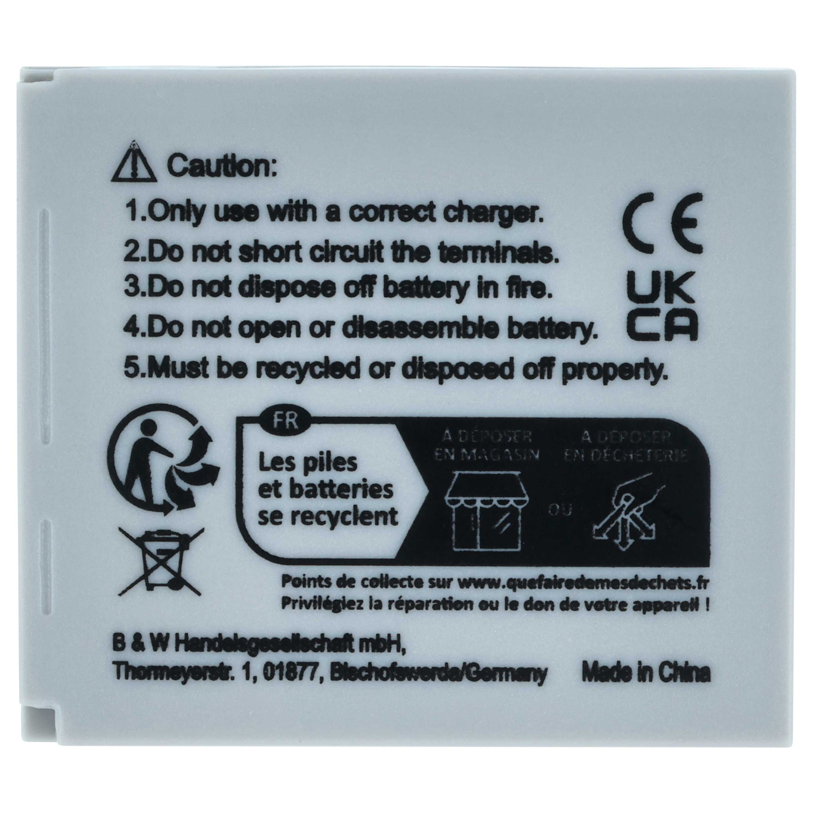 Batteria sostituisce Canon NB-4L per fotocamera - 600mAh 3,6V Li-Ion