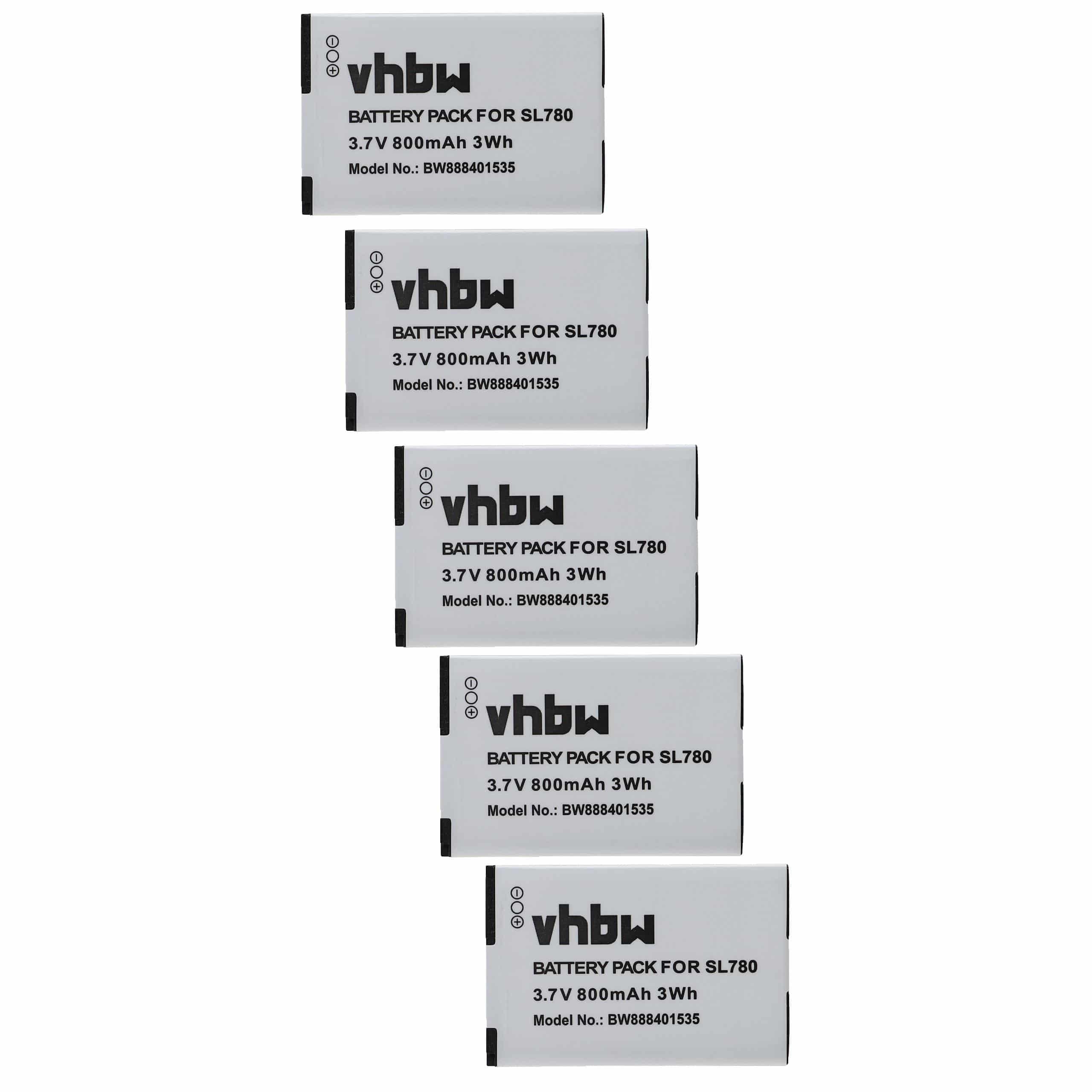 5x Batteries remplace Siemens S30852-D2152-X1, 4250366817255 pour téléphone Gigaset - 800mAh 3,7V Li-ion