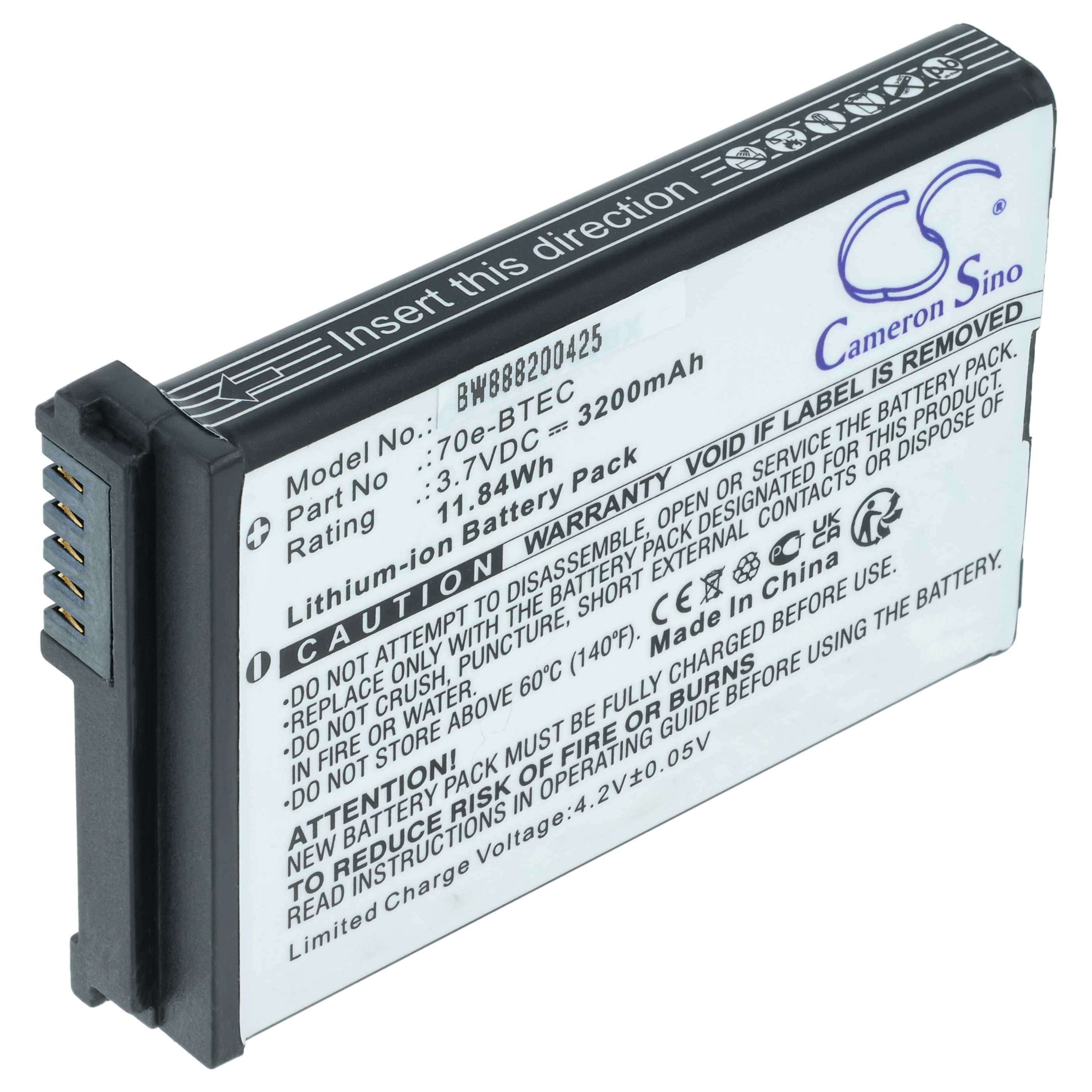 Handheld Computer Battery replaces Honeywell 60S-BATT-1, 70e-BTEC, BAT-EXTENDED-01 - 3200mAh, 3.7V