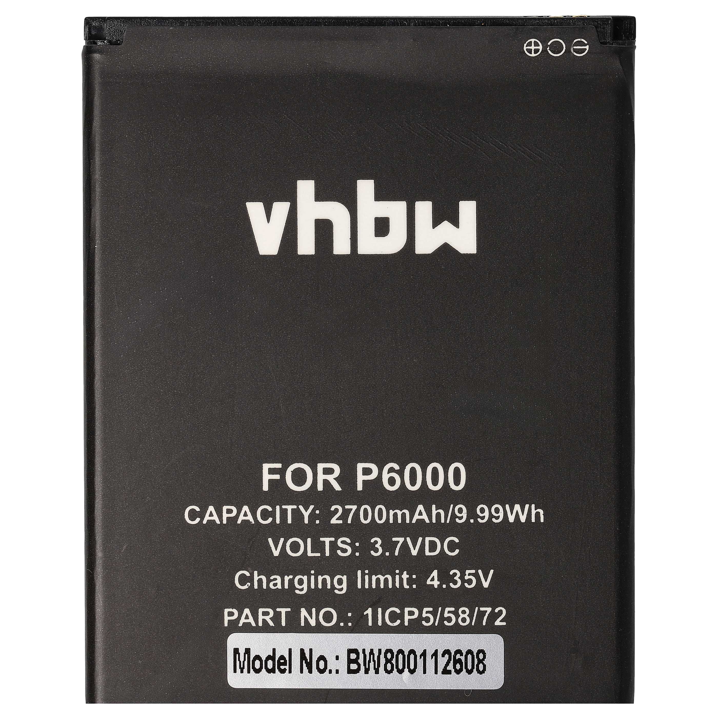 Batterie remplace Elephone 1ICP5/58/72, SCMI2S12A0029821 téléphone portable Elephone - 2700mAh 3,7V Li-ion