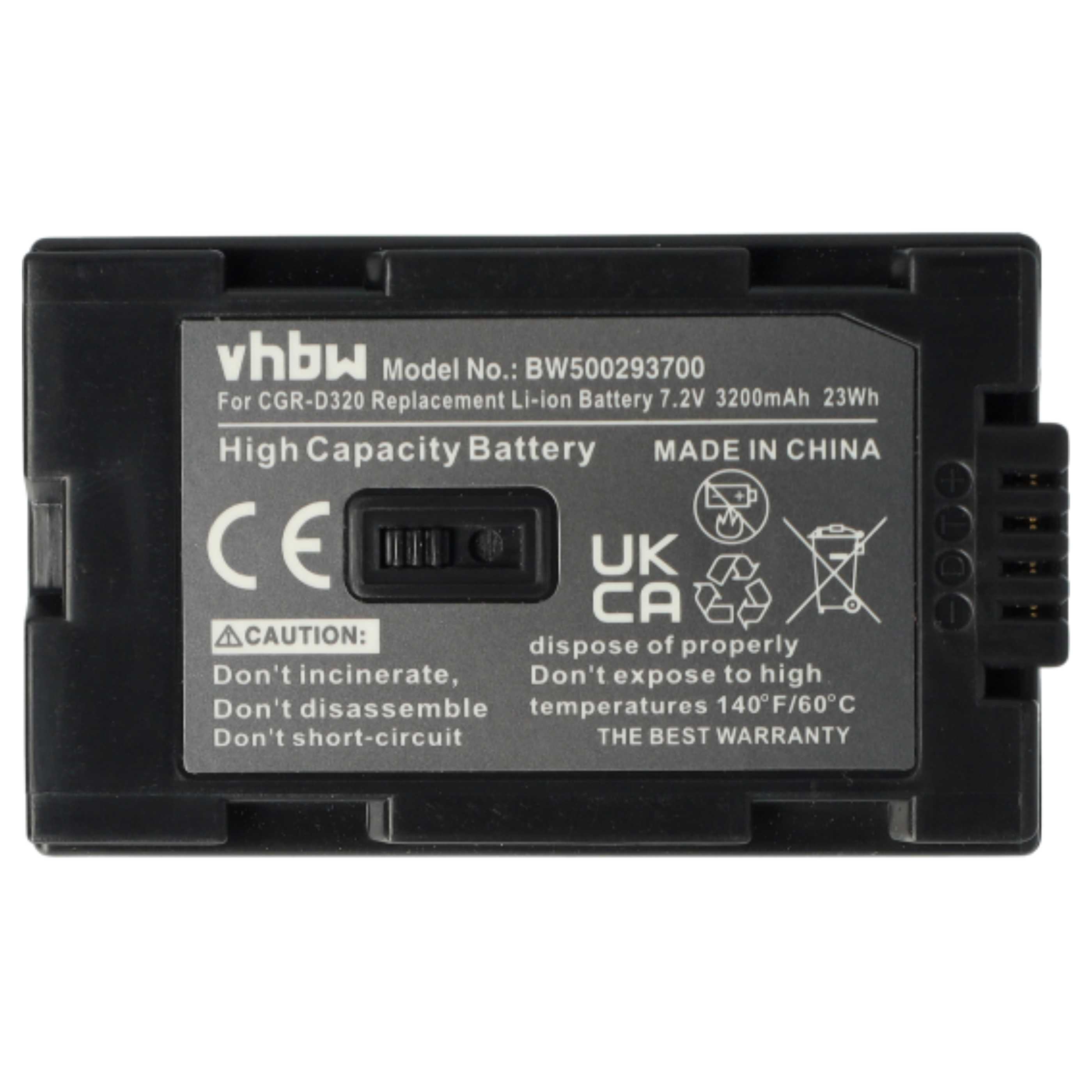 Videocamera 3x Battery replaces Hitachi DZ-BP16, DZ-BP28 - 3200 mAh 7.2 V Li-Ion
