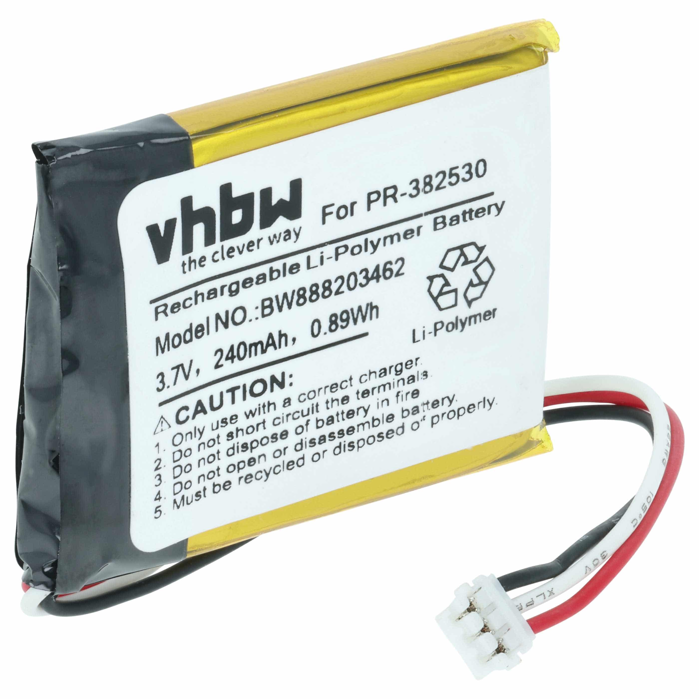 Smartwatch Battery replaces Suunto PR-382530 - 240 mAh 3.7 V Li-polymer