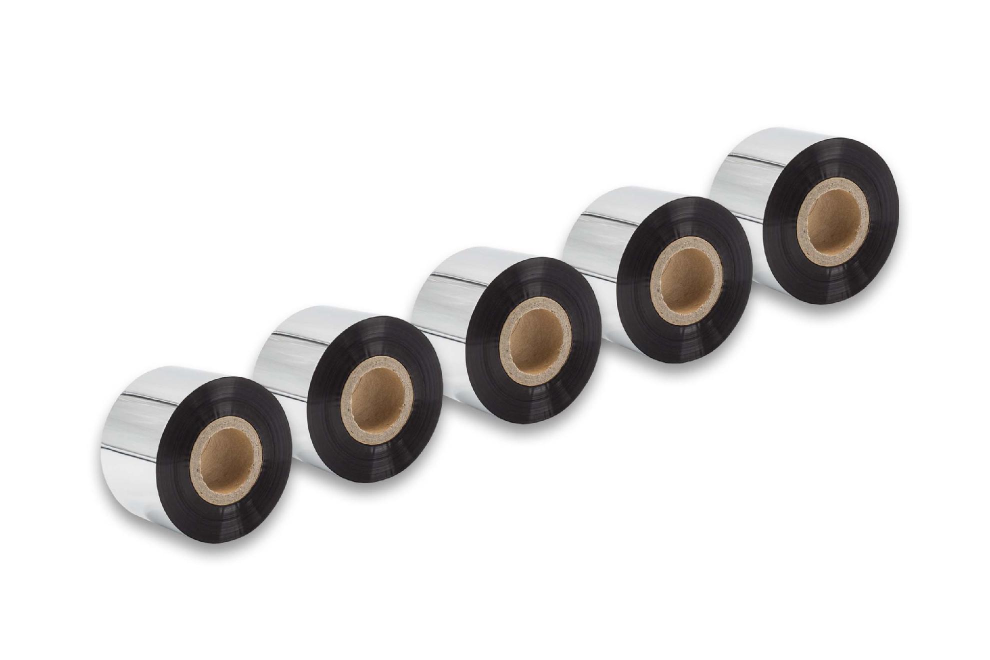 5x Thermotransferband passend für Godex Drucker u.a. - 40 mm x 300 m, Wachs-Plus