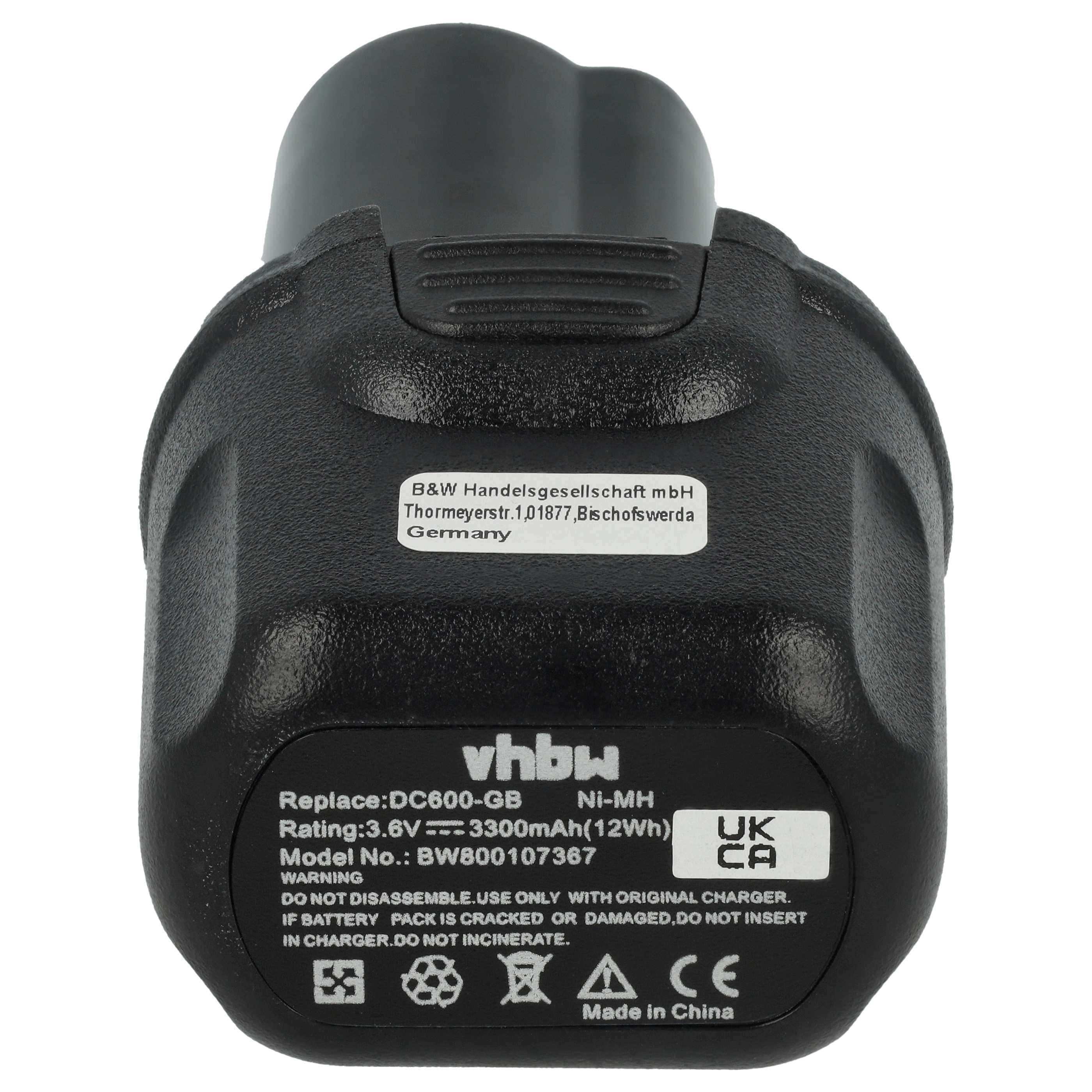 Akku (3x Stück) 3,6V als Ersatz für Dewalt DE9054, DE9054-XJ - 3,3Ah, NiMH