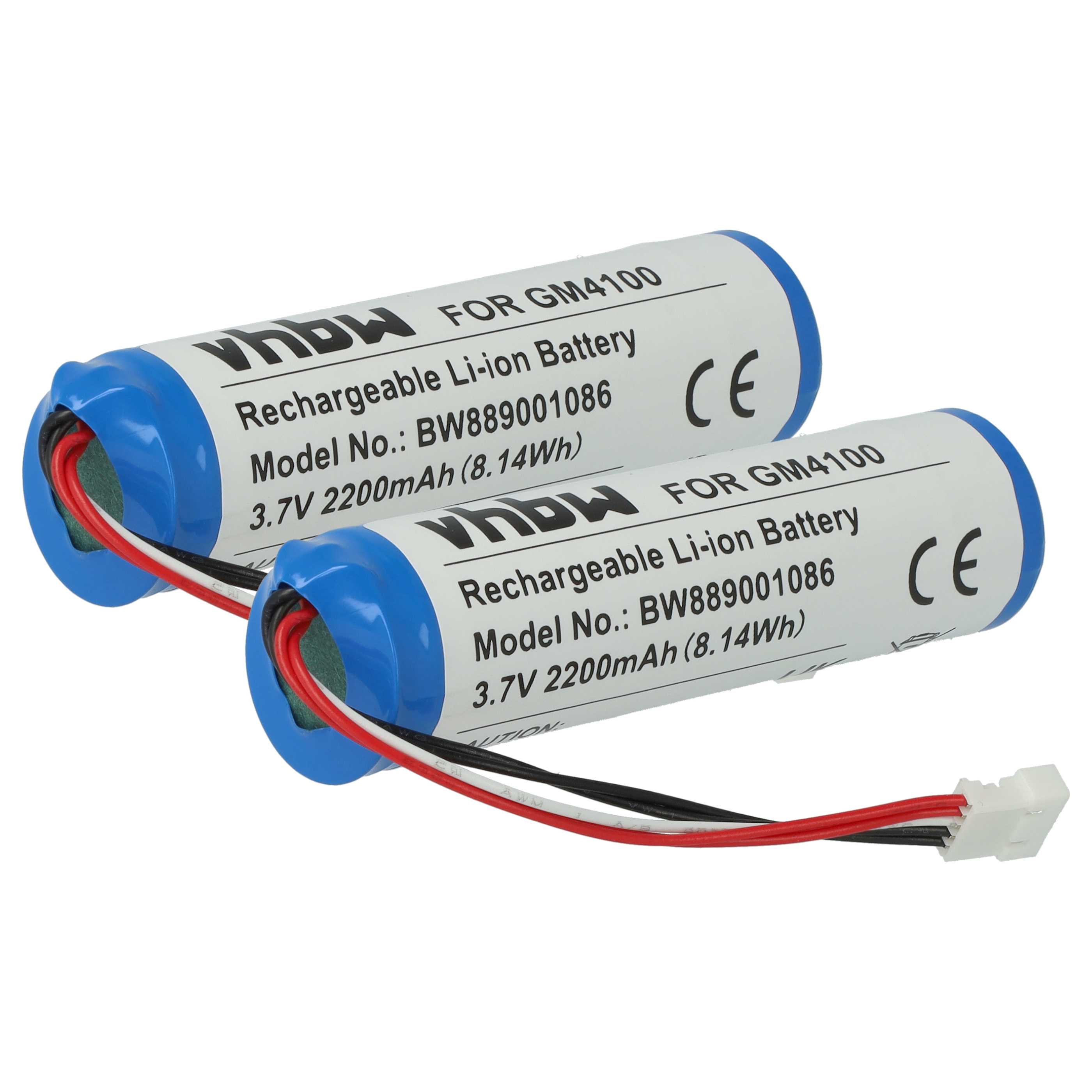 2x Batteria sostituisce Datalogic 128000894, BT-8 per barcode scanner Datalogic - 2200mAh 3,7V Li-Ion