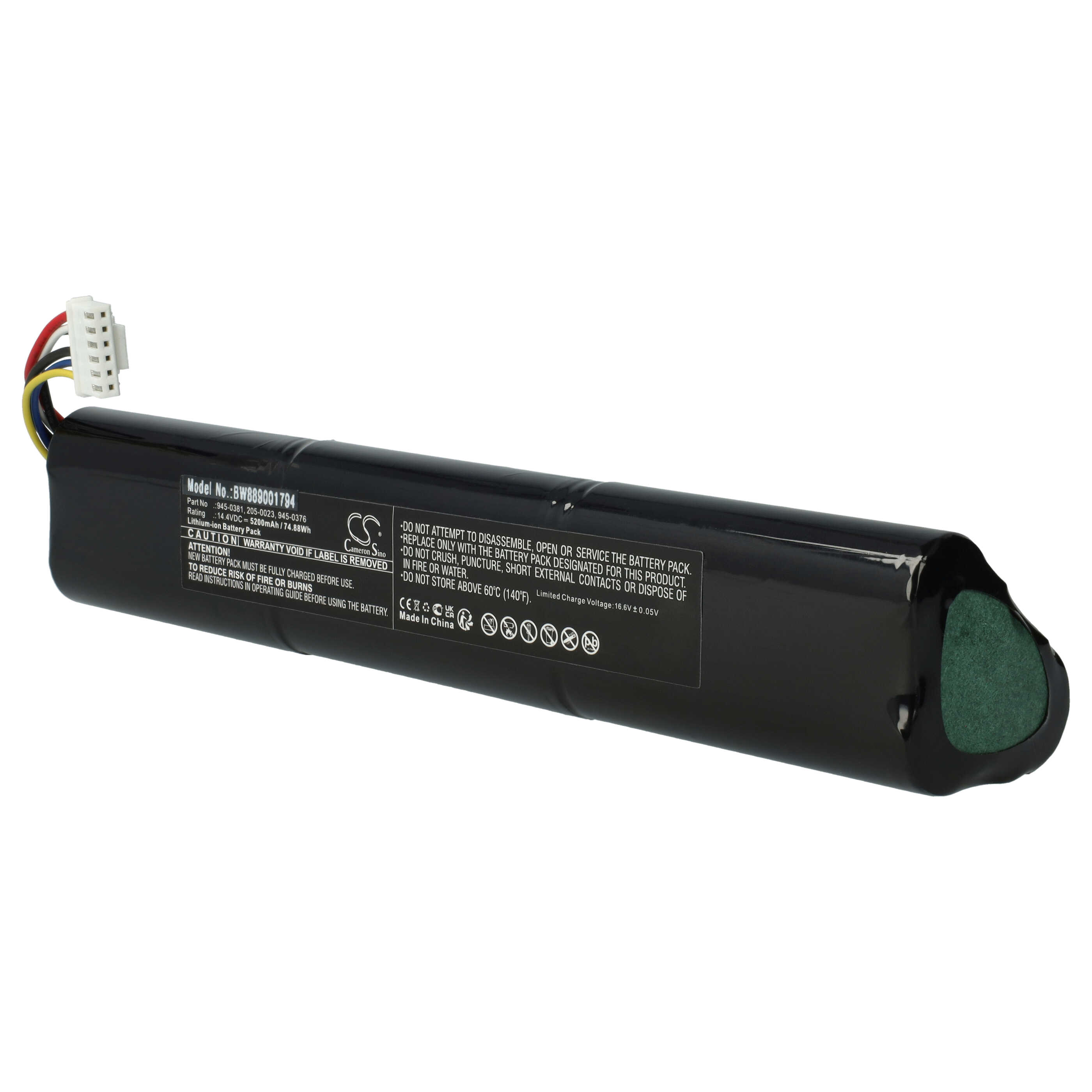 Battery replaces Neato 945-0376, 205-0026, 205-0023, 205-0022, 205-0021, 945-0381 for Neato 5200mAh, 14.4V, Li-Ion