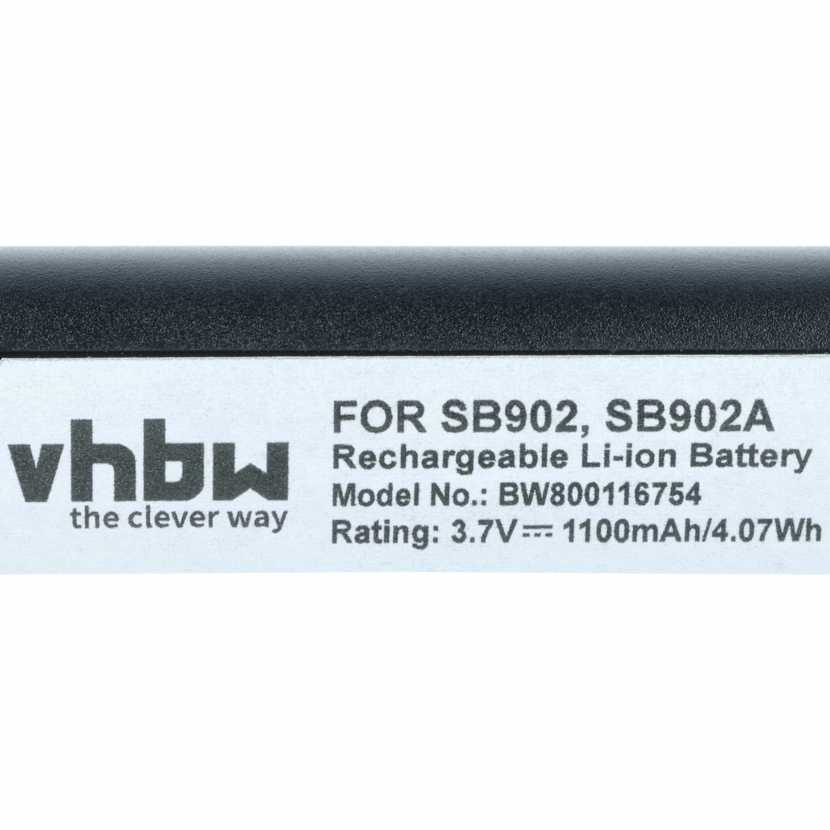 Wireless System Battery replaces Shure SB902A, SB902 - 1100 mAh 3.7 V Li-Ion