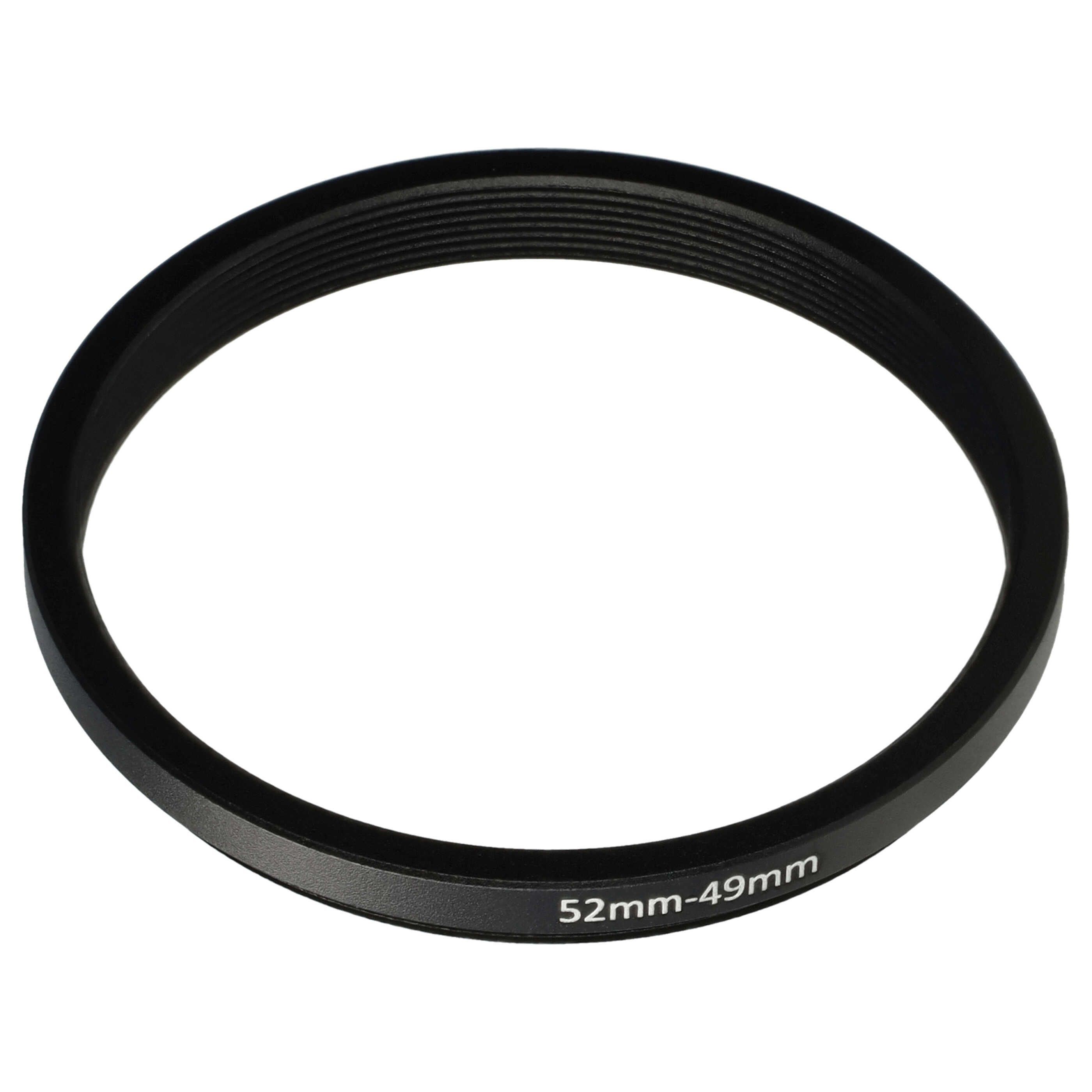 Step-Down-Ring Adapter von 52 mm auf 49 mm passend für Kamera Objektiv - Filteradapter, Metall, schwarz