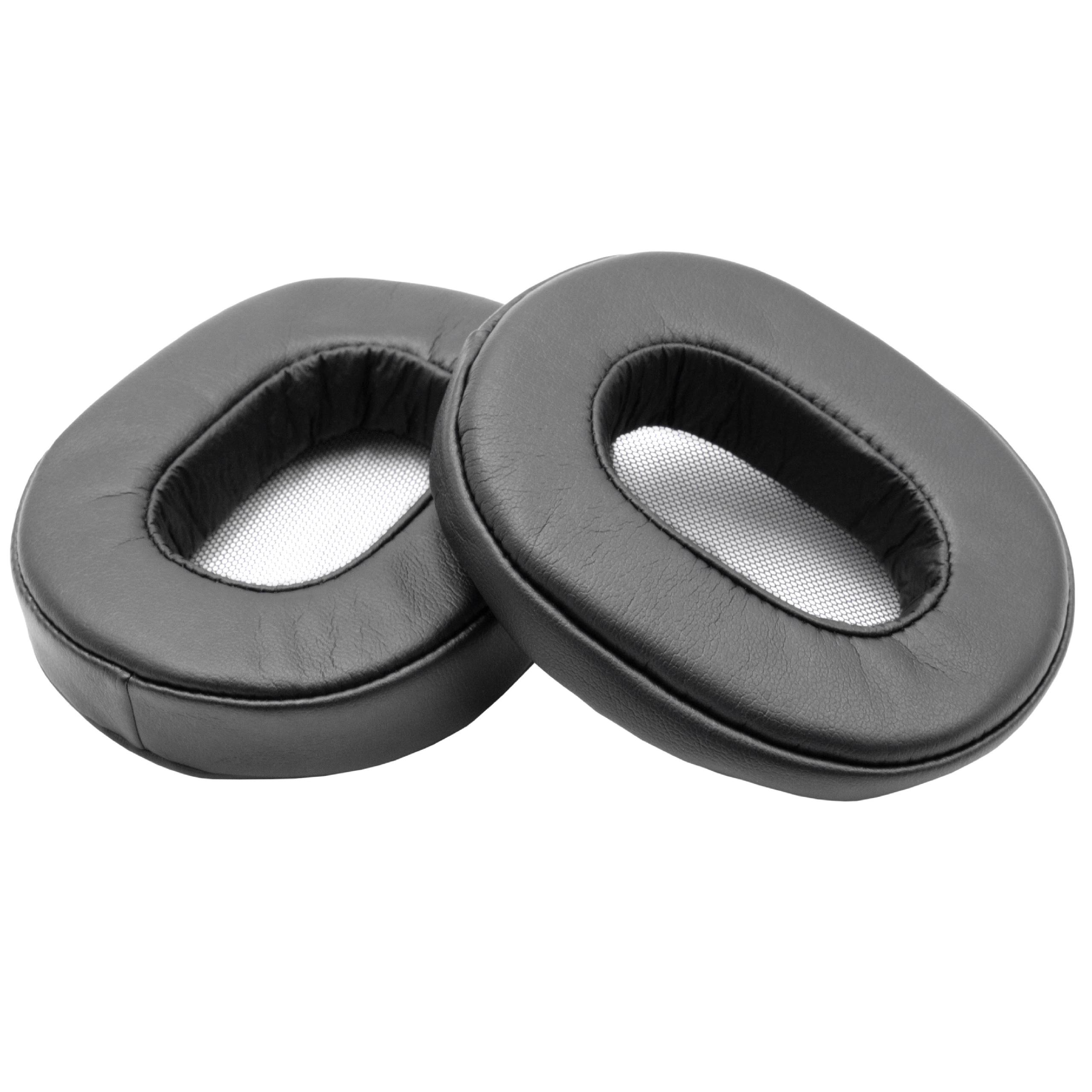 1 paio di cuscinetti per Sony MDR-1A cuffie ecc. - poliuretano / gommapiuma, 9,4 x 7,6 cm, 20 mm spessore, ner