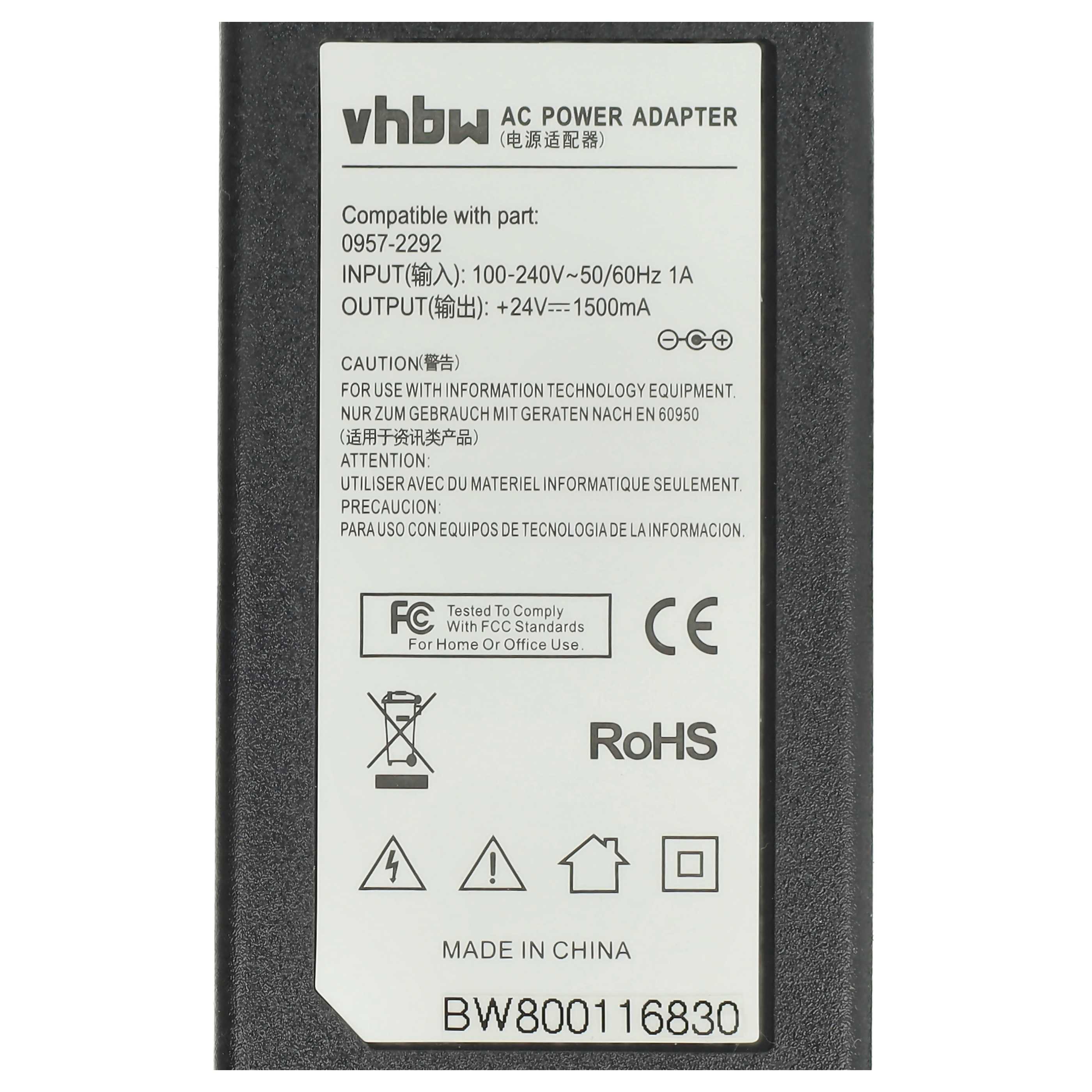 Mains Power Adapter replaces HP 0957-2292 for HP Scanner - 14 cm