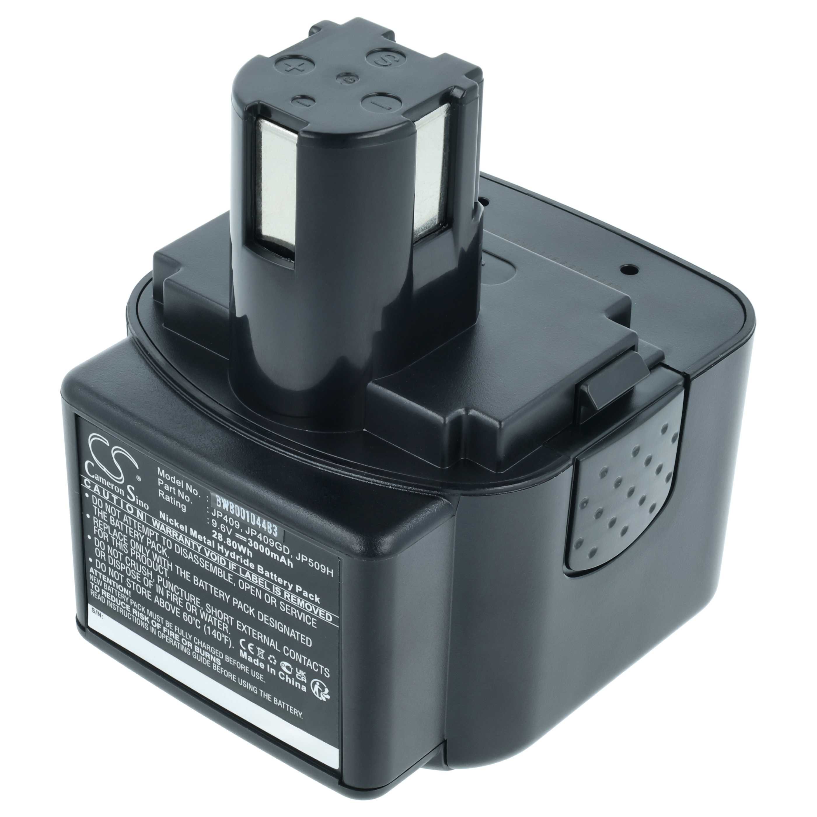 Battery replaces Max Rebar JP409GD, JP409 Electric Power Tool - 3000 mAh, 9.6 V, NiMH