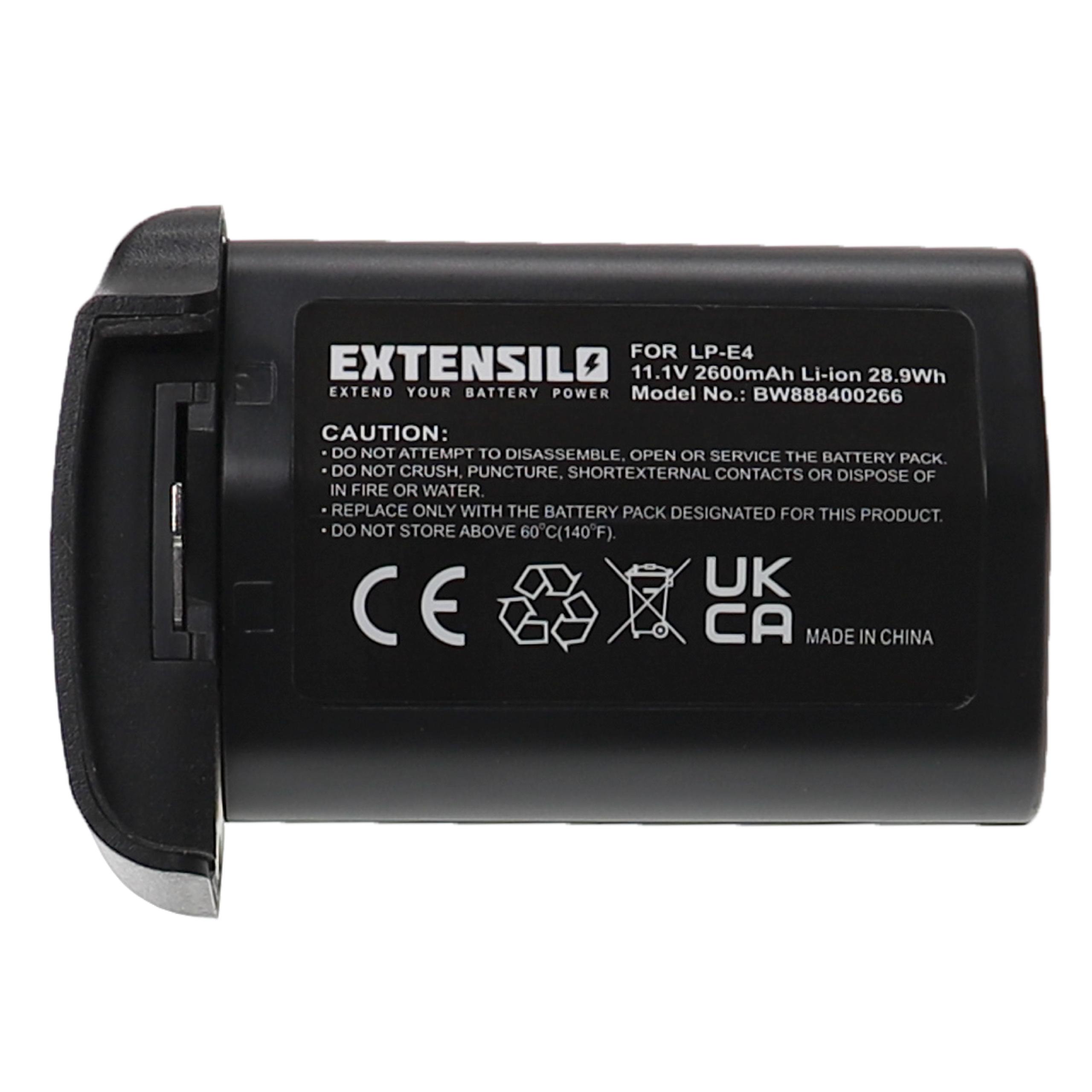 Battery Replacement for Canon LP-E4N, LP-E4 - 2600mAh, 11.1V, Li-Ion