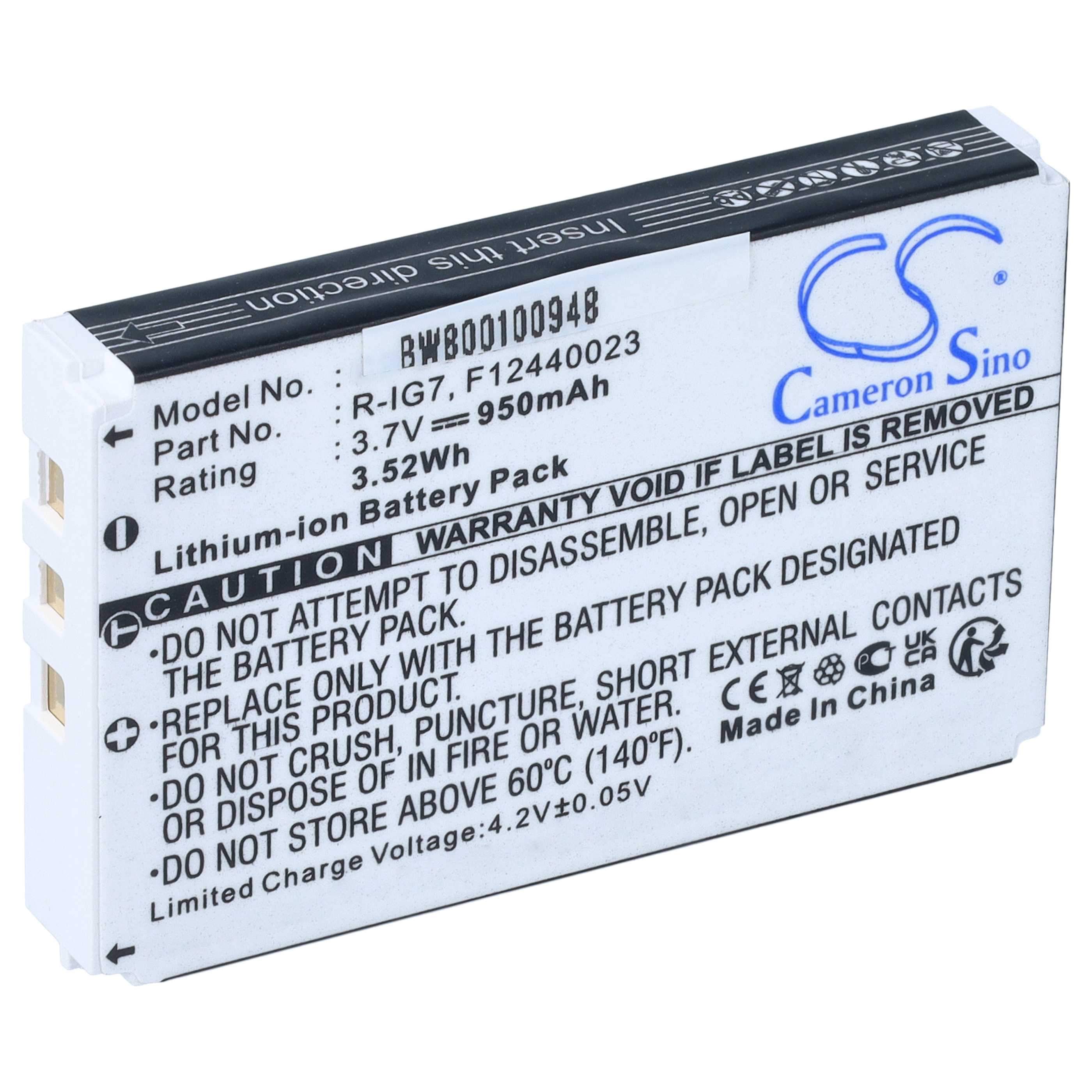 Akumulator do pilota zamiennik Logitech 1903042000, 1903040000, 190304-200, 190304-0004 - 950 mAh 3,7 V Li-Ion