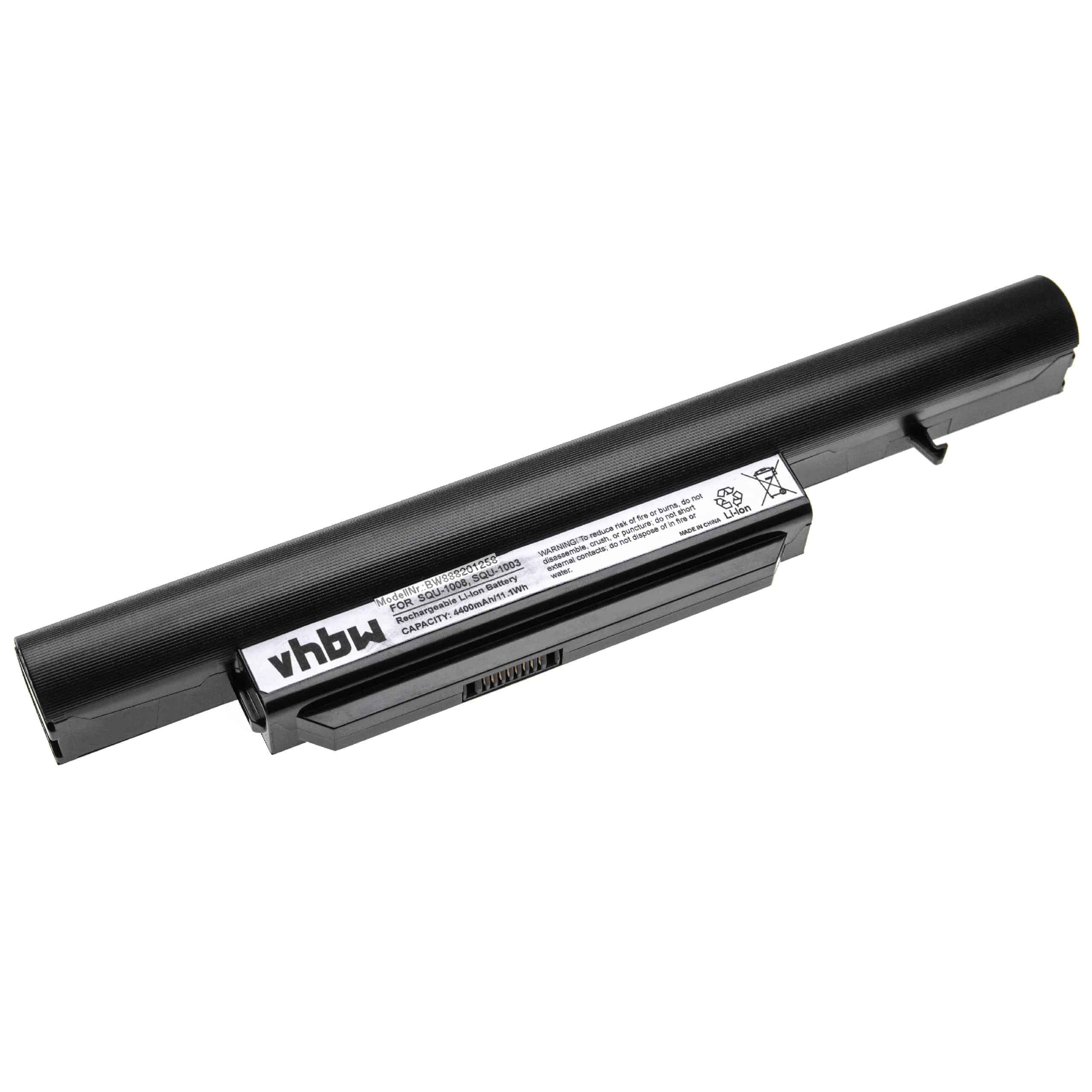 Notebook Battery Replacement for Hasee 916T2134F, 916T2132F, 3UR18650-2-T0681 - 4400mAh 11.1V Li-Ion, black