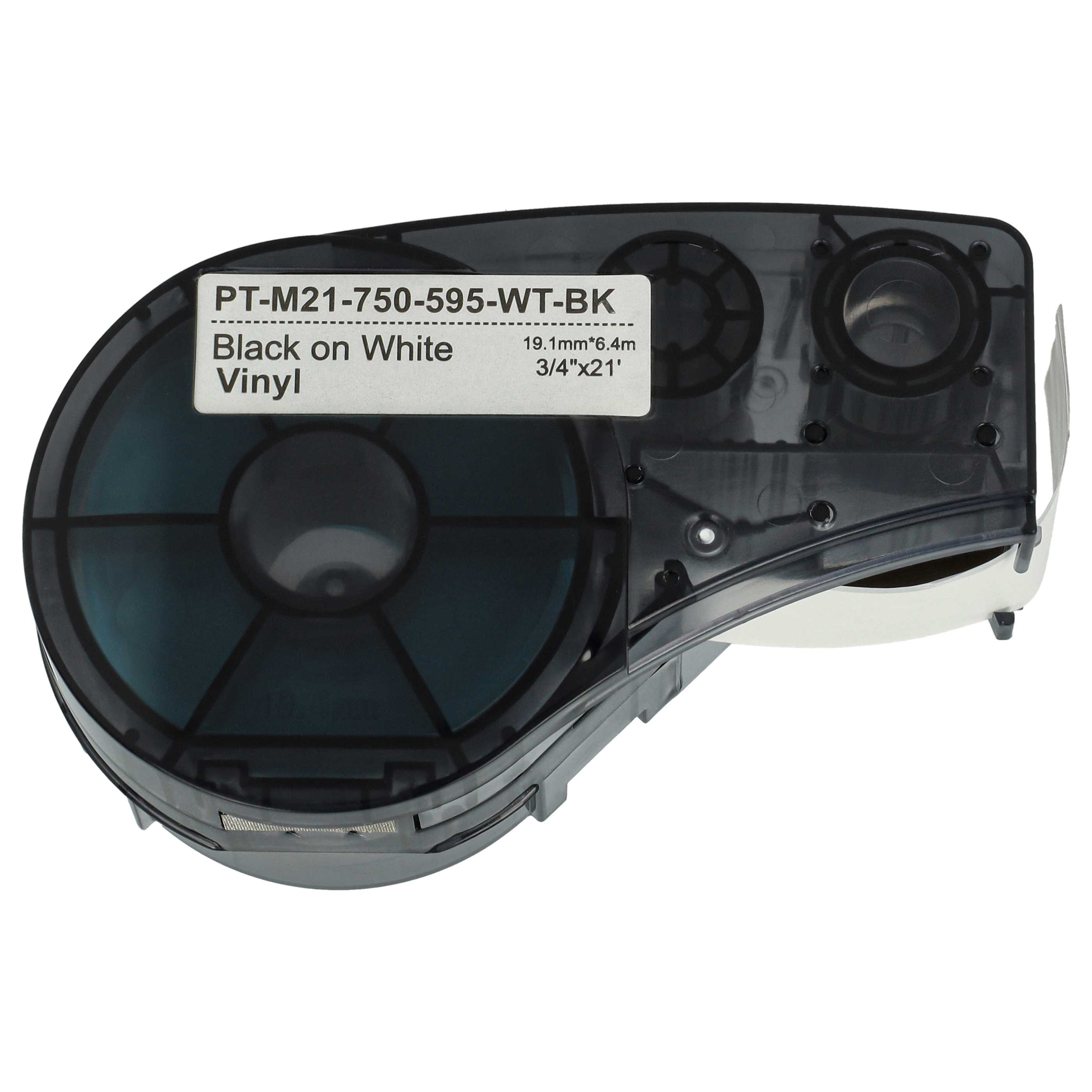 5x Casete cinta escritura reemplaza Brady M21-750-595-WT Negro su Blanco