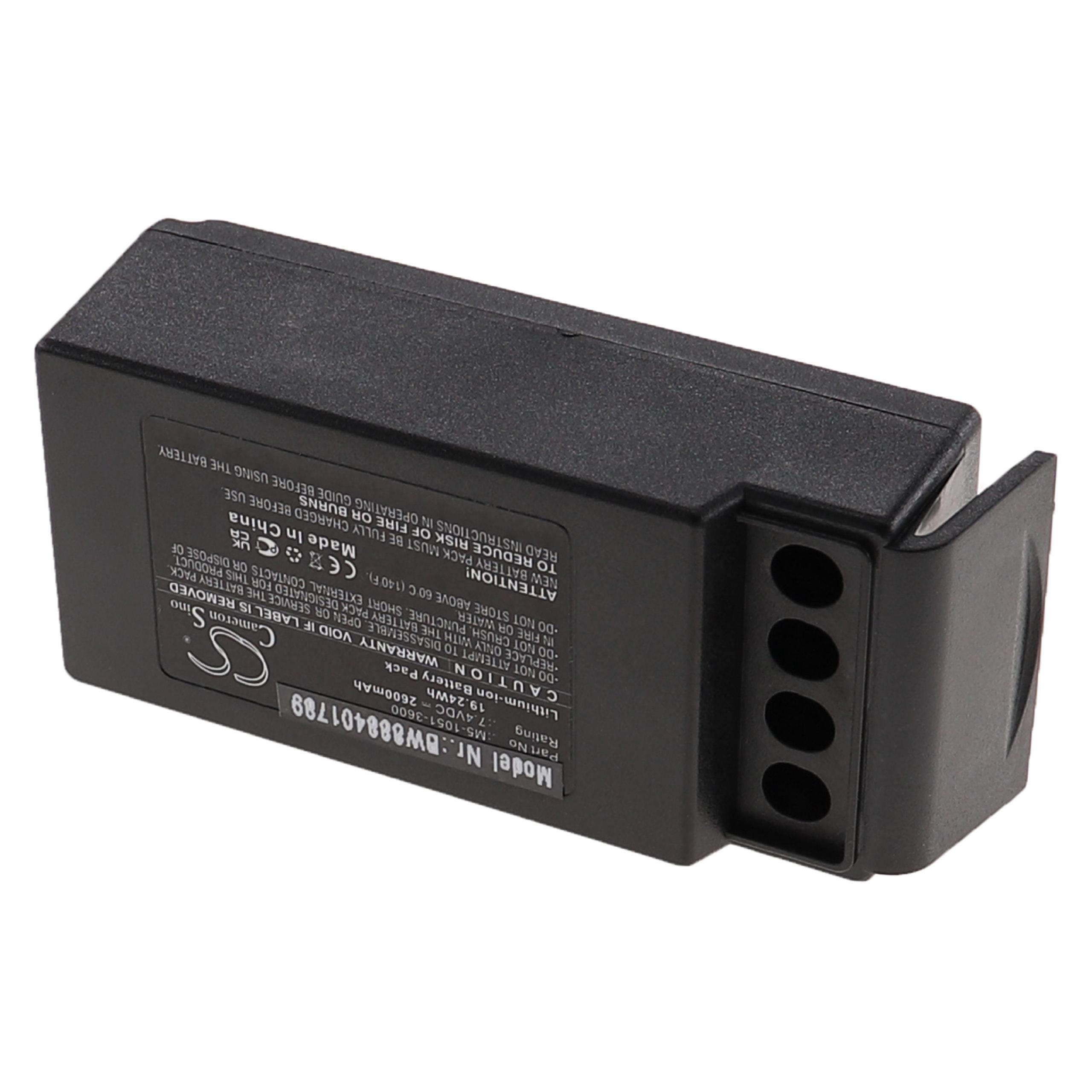 Batterie remplace Cavotec M5-1051-3600 pour télécomande industrielle - 2600mAh 7,4V Li-ion