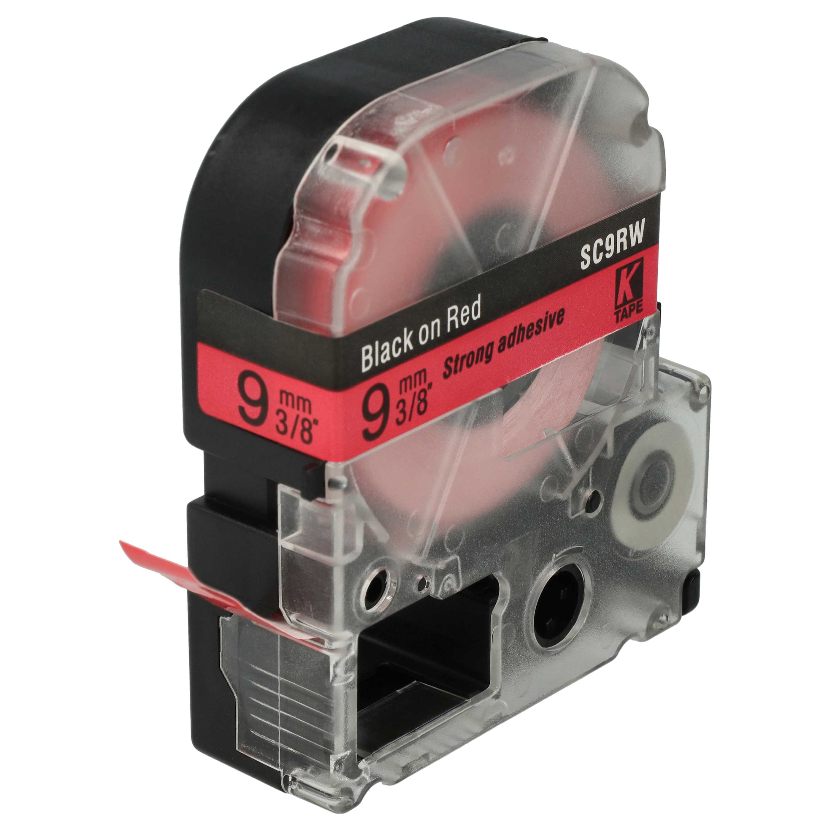 Label Tape replaces Epson LC-3YRN - 9 mm Black to Red