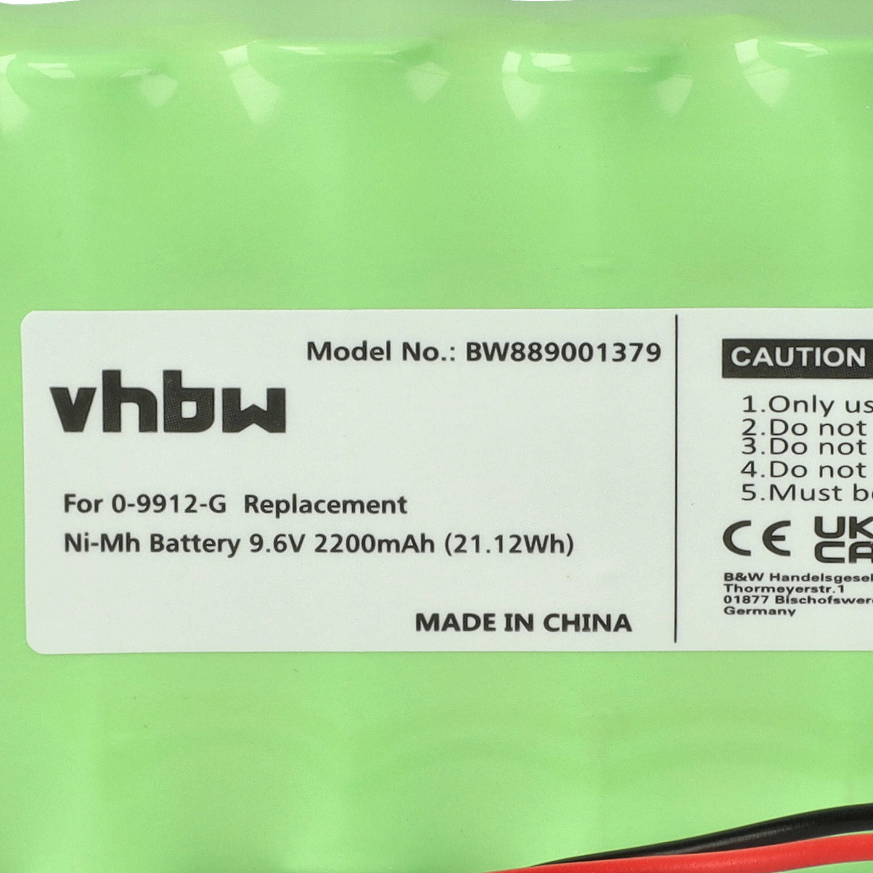 Batterie remplace Visonic 103-300672, 0-9912-G, 100729 pour centrale d'alarme Visonic - 2200mAh 9,6V NiMH