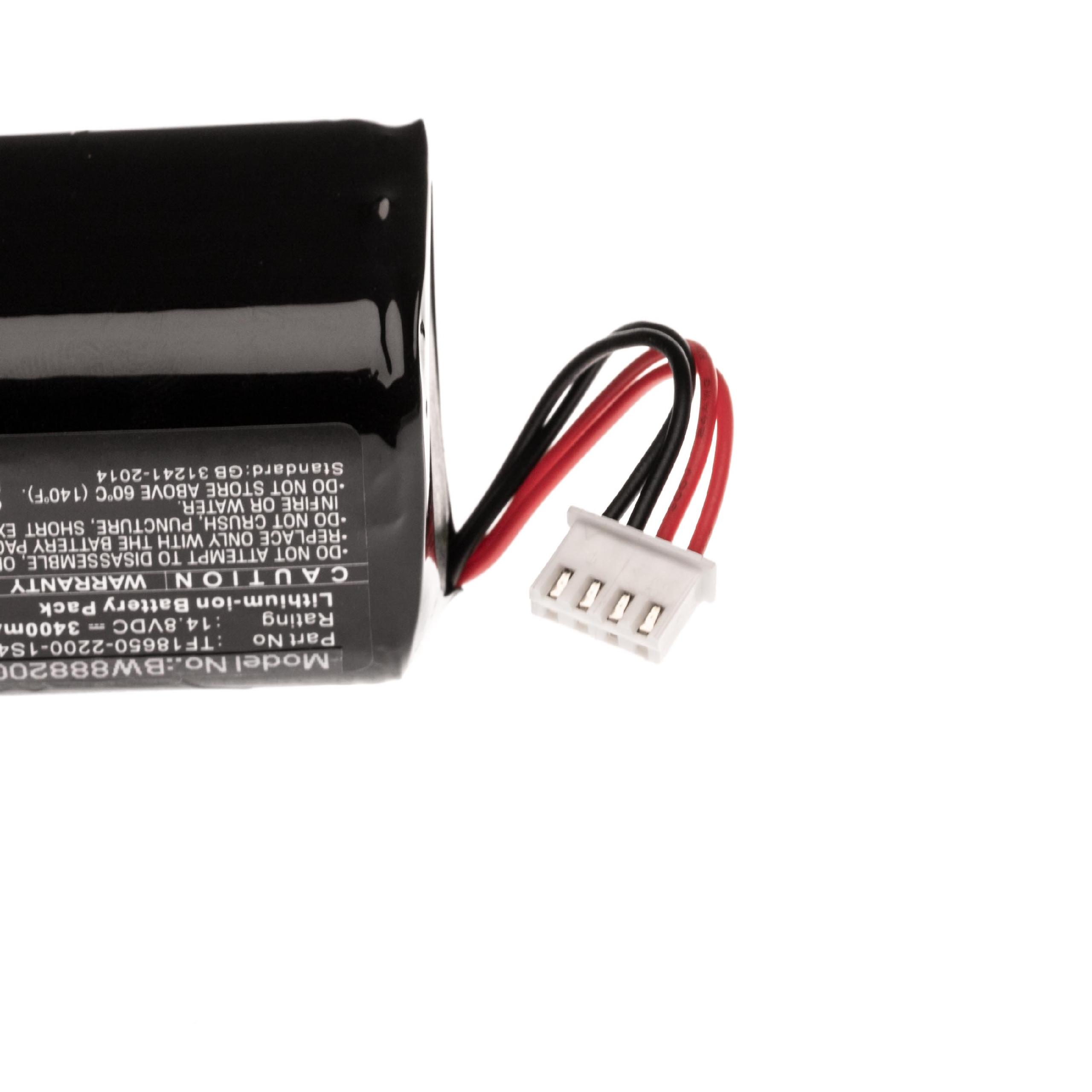  Battery replaces Audio Pro TF18650-2200-1S4PB for Audio ProLoudspeaker - Li-Ion 3400 mAh