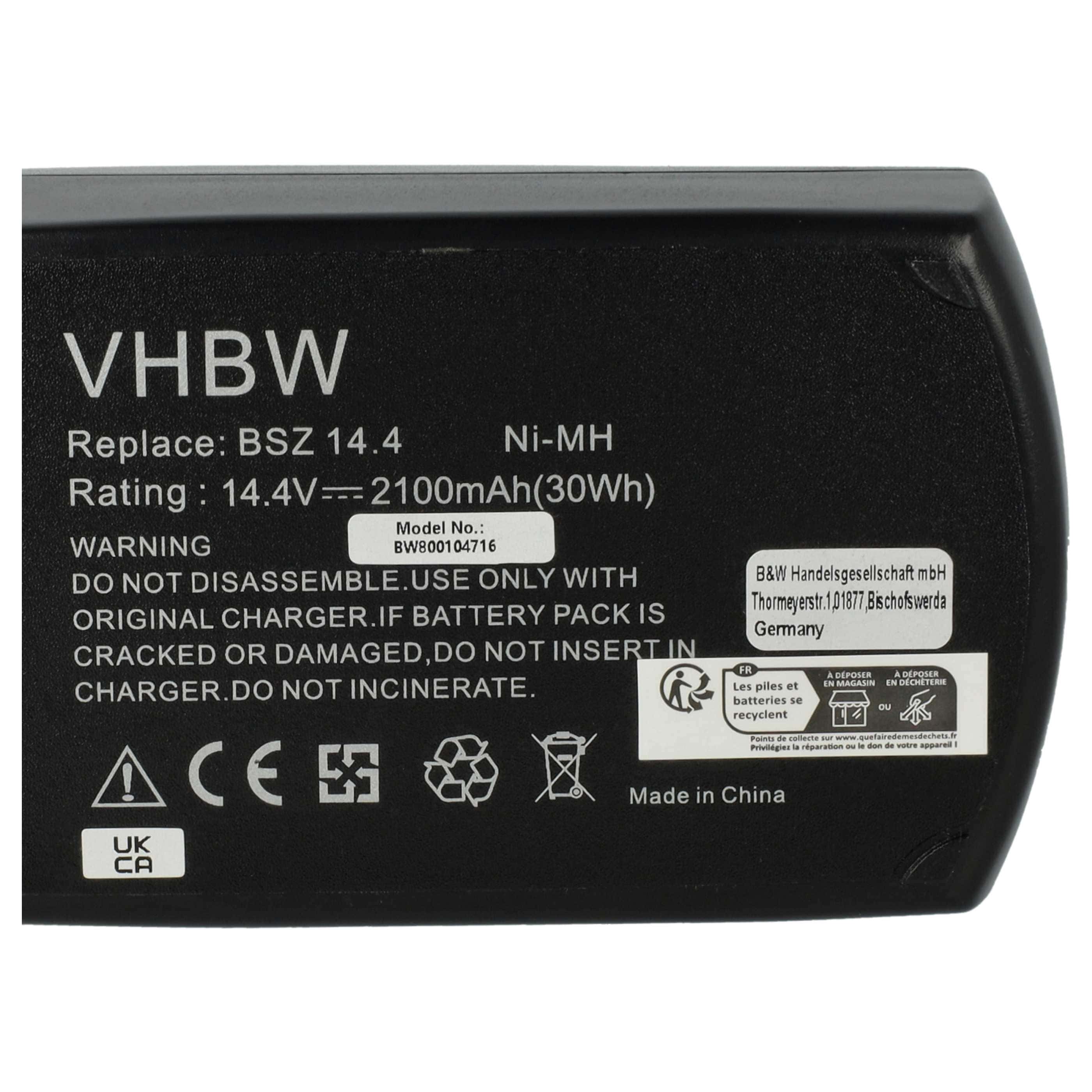 3x Akumulator do elektronarzędzi zamiennik Metabo 6.25475, 6.25476, 6.25482, 6.25481 - 2,1 Ah 14,4 V NiMH