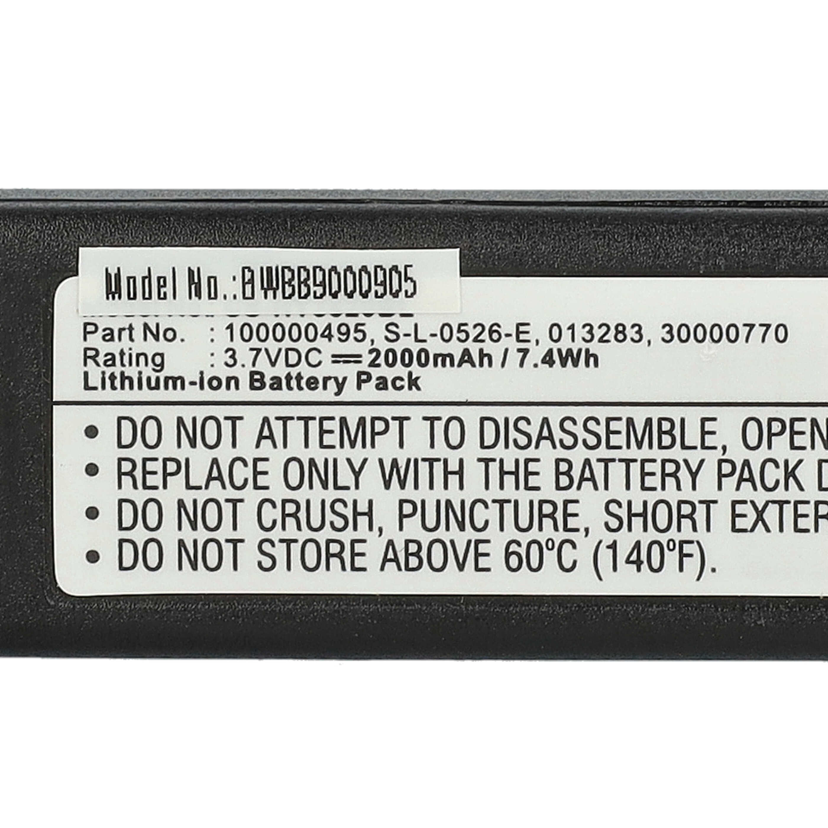 Barcode Scanner POS Battery Replacement for Honeywell 013283, 100006732, 100000495 - 2000 mAh 3.7 V Li-Ion
