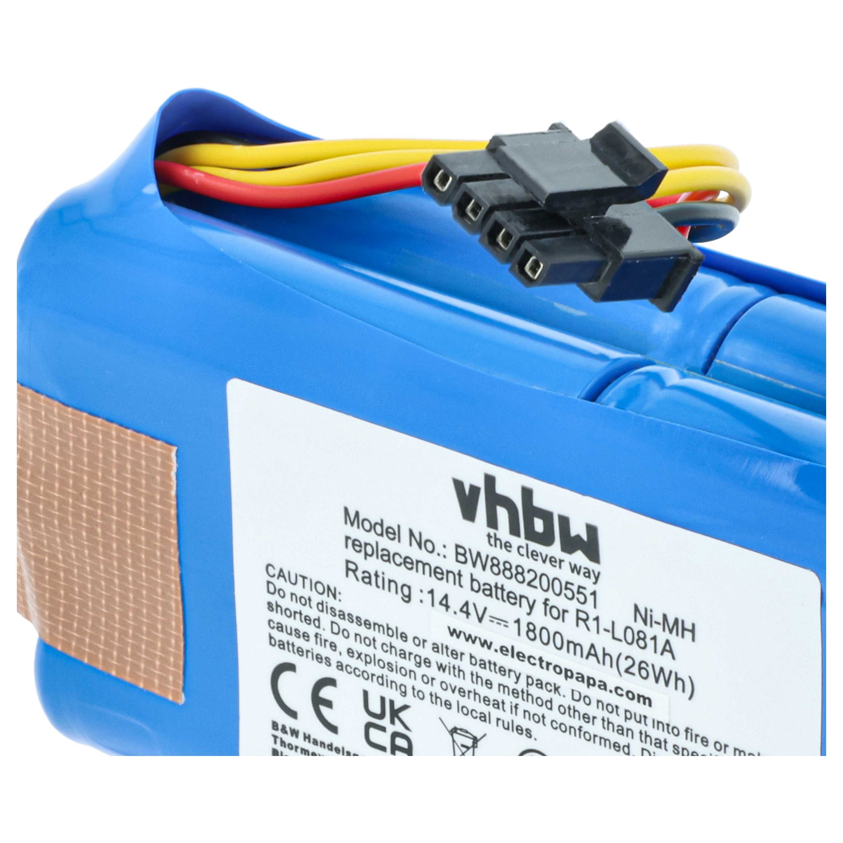 Battery replaces Midea L083b for Midea 1800mAh, 14.4V, NiMH