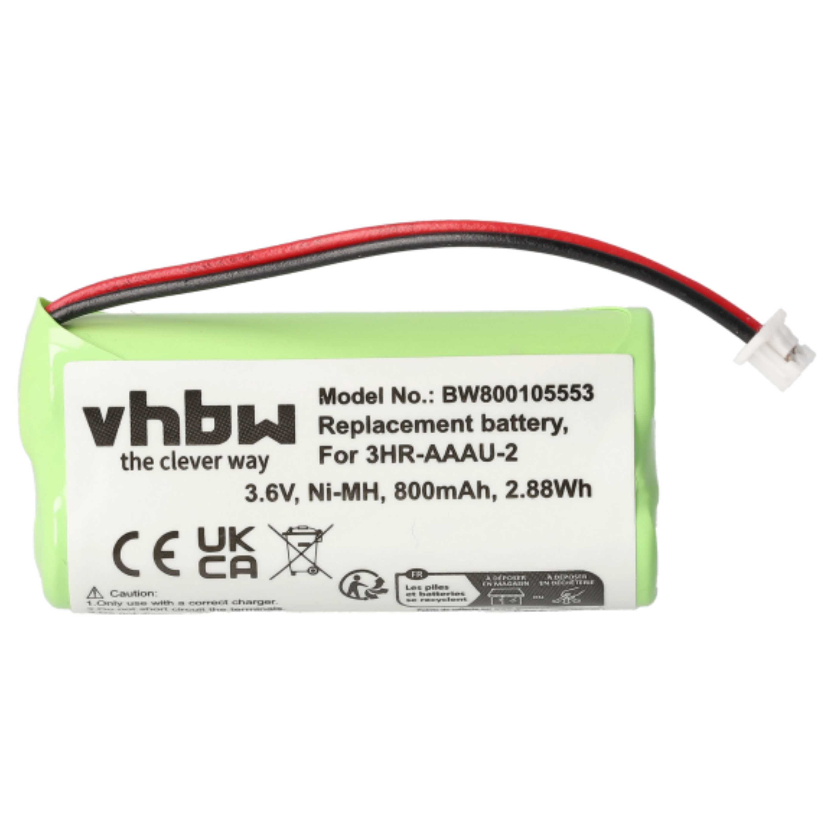 2x Batteries remplace Bang & Olufsen 3HR-AAAU-2 pour téléphone Bang & Olufsen - 700mAh 3,6V NiMH
