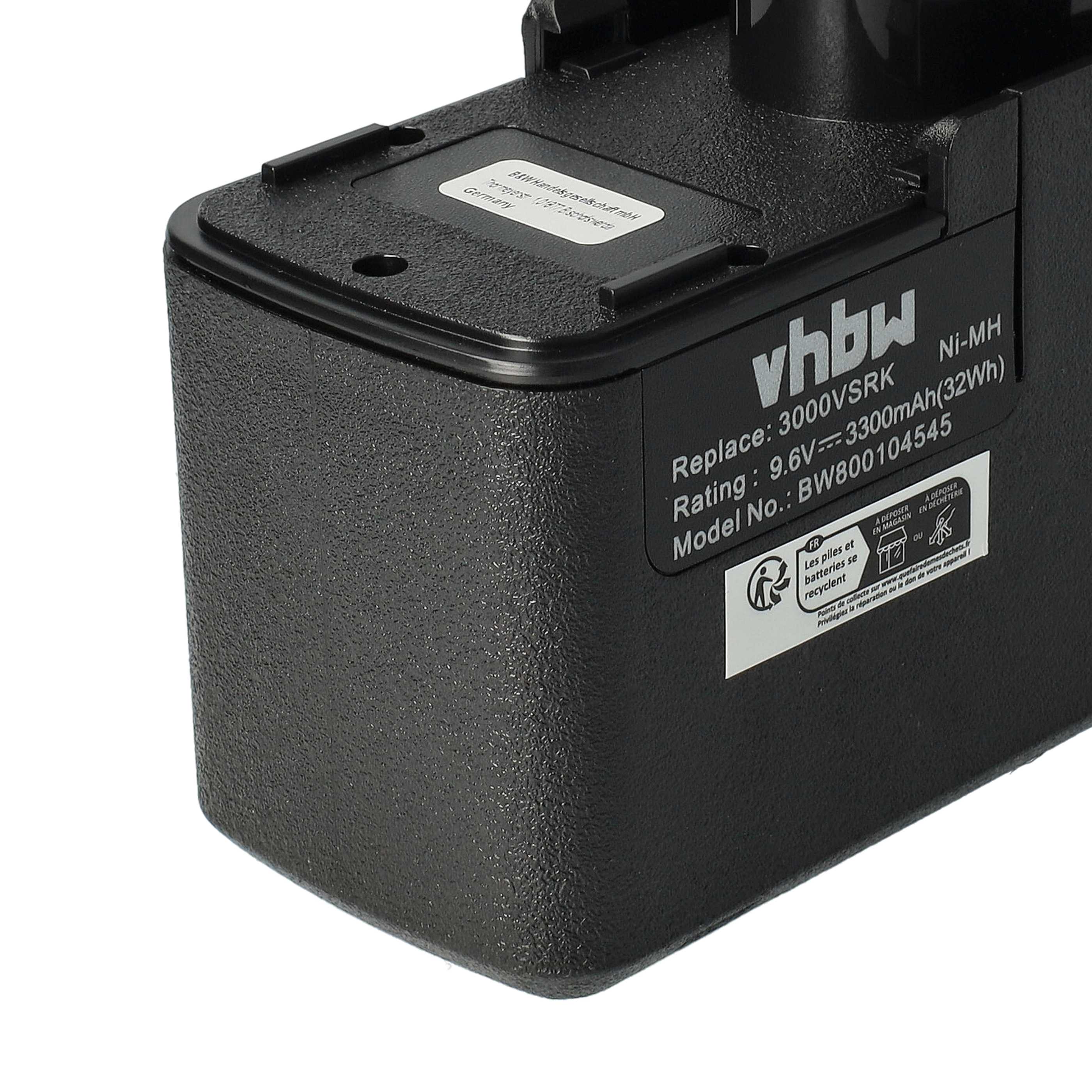 Akku 9,6V als Ersatz für Bosch 2 607 335 072, 2 607 335 037, 2 607 335 089, 2 607 335 035 - 3,3Ah, NiMH