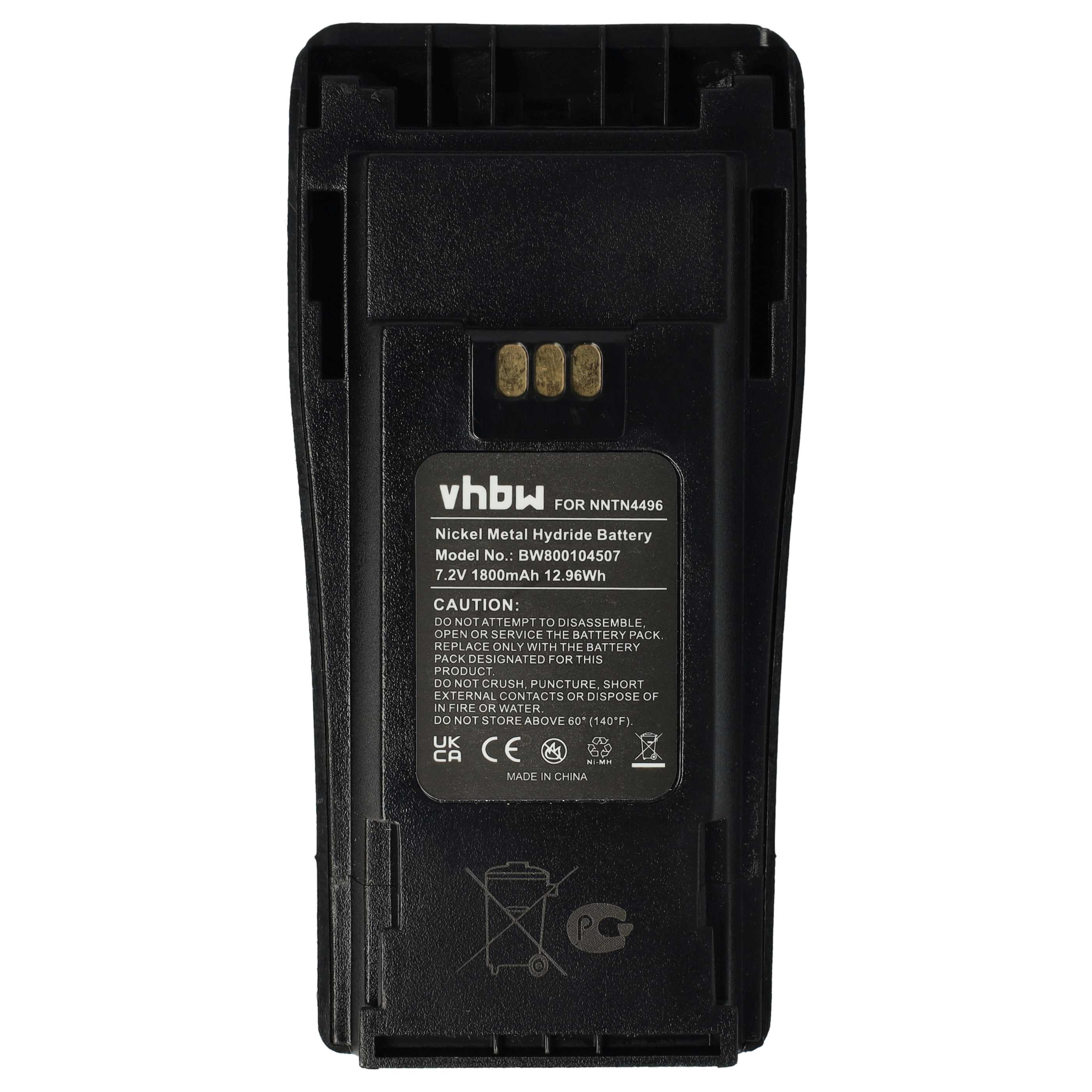 Batteries (2x pièces) pour Motorola CP040, CP200d, DP1400 pour radio talkie-walkie - 1800mAh 7,2V NiMH