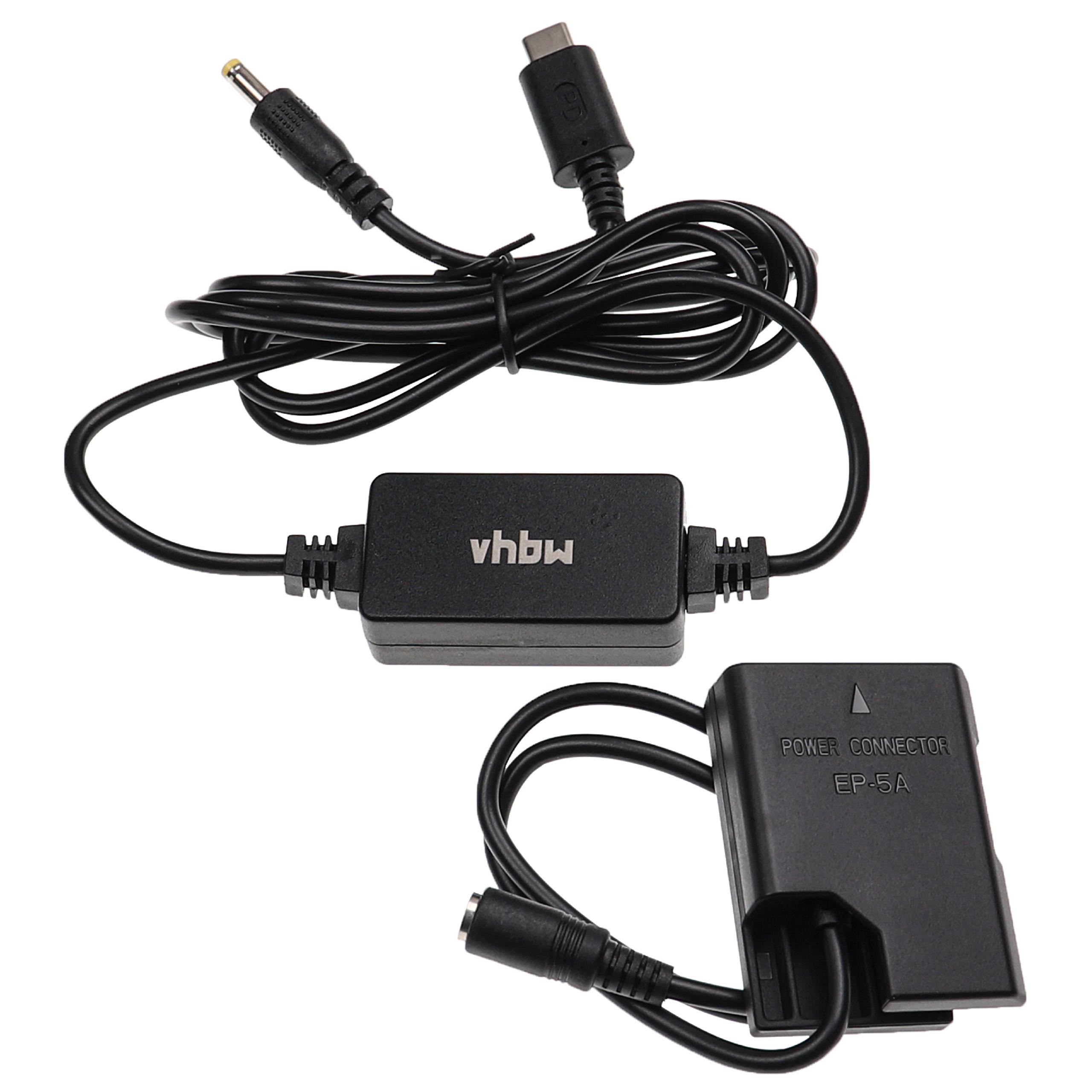 USB Power Supply replaces EH-5 for Camera + DC Coupler as Nikon EP-5A - 2 m, 9 V 3.0 A