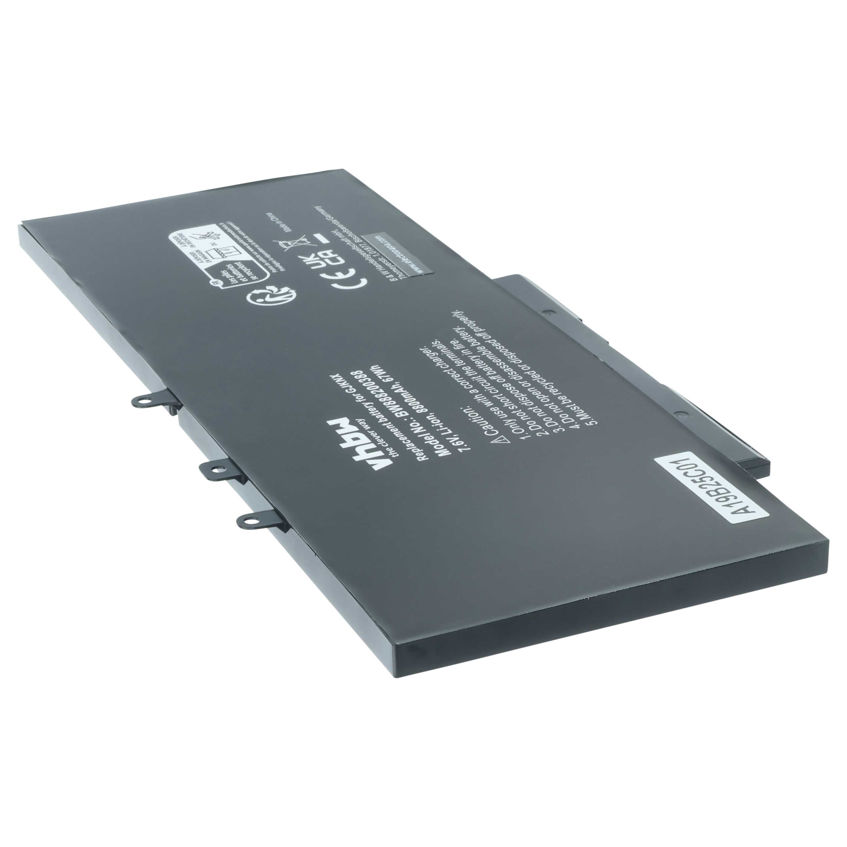 Batteria sostituisce Dell 451-BBZG, 0DY9NT, 3DDDG, 03VC9Y, 00JWGP per notebook - 8800mAh 7,6V Li-Ion nero