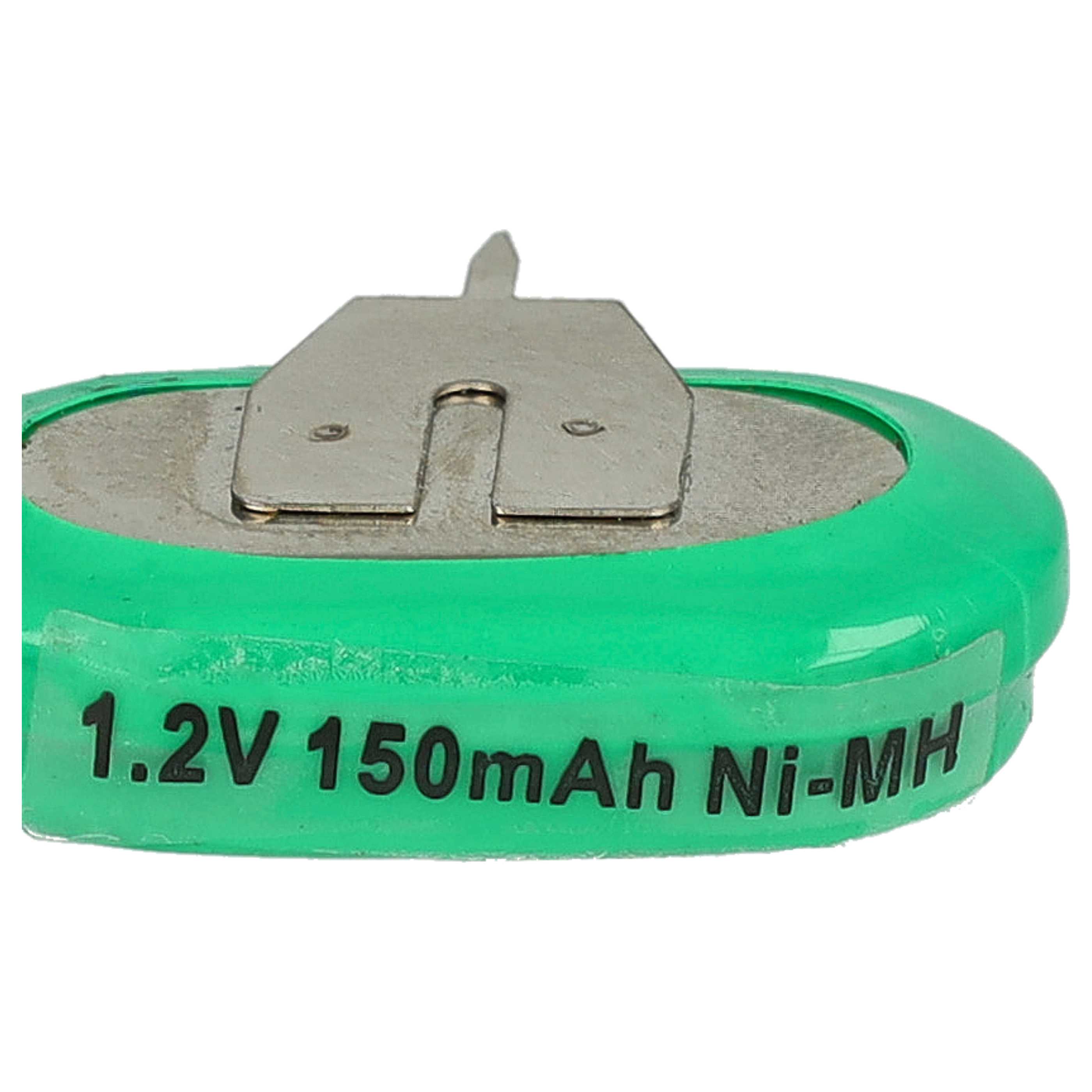 5x Button Cell Battery Type 1/V150H 3 Pins for Model Building Solar Lamps etc. - 150 mAh 1.2 V NiMH
