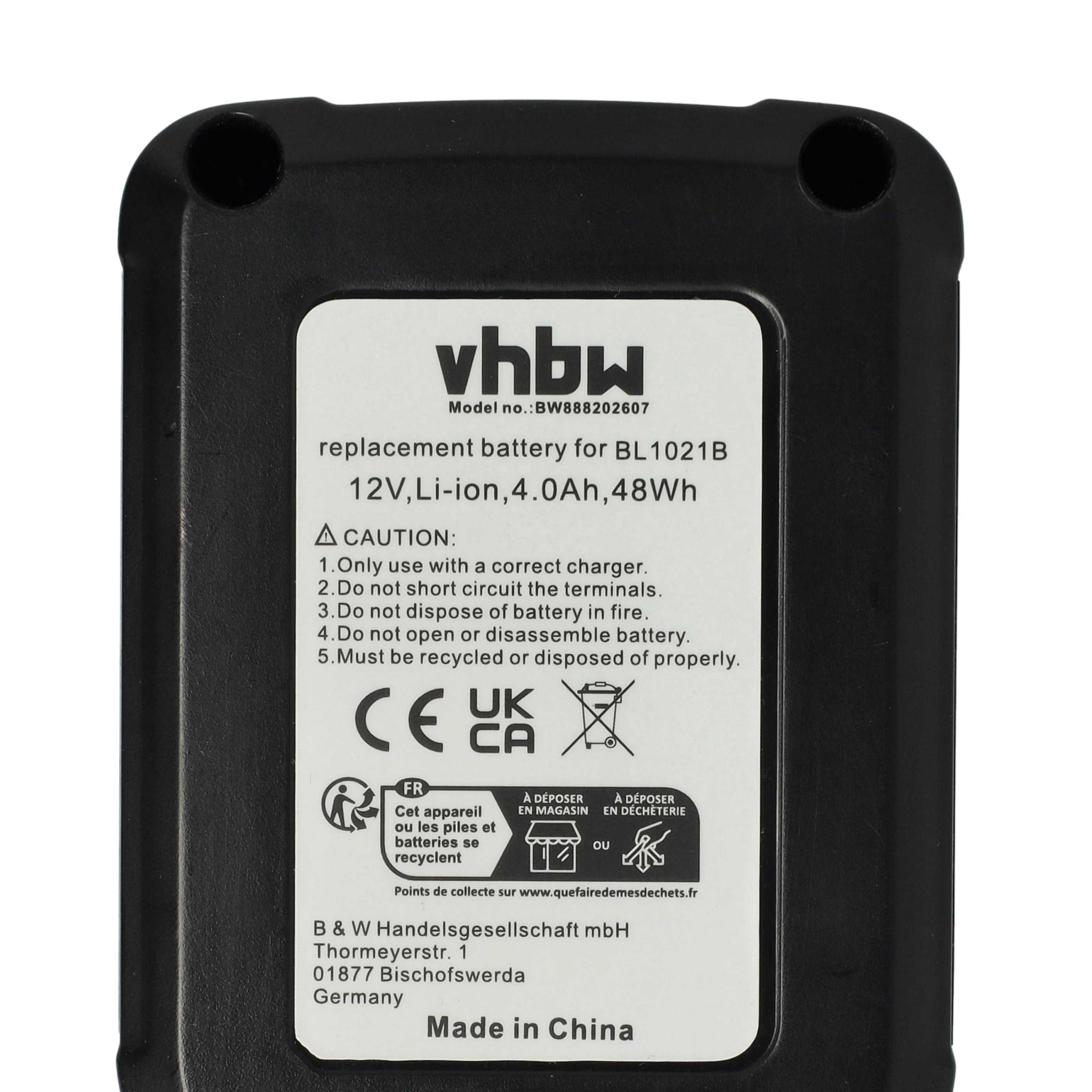 2x Battery replaces Makita 197396-9, 197390-1, 197394-3 for Electric Power Tool - 4000 mAh, 12 V, Li-Ion