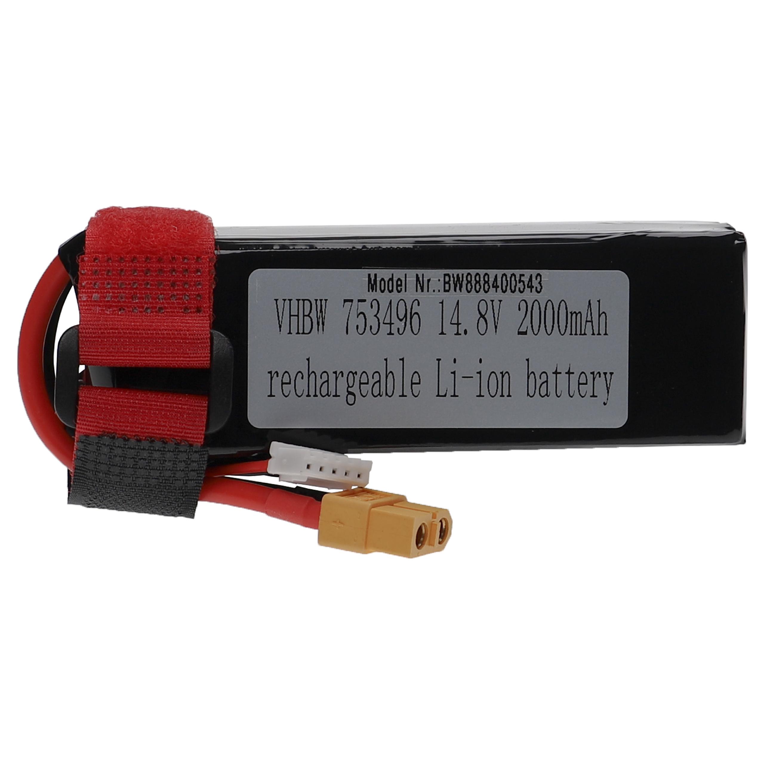 Batería para dispositivos modelismo - 2000 mAh 14,8 V Li-poli, XT60