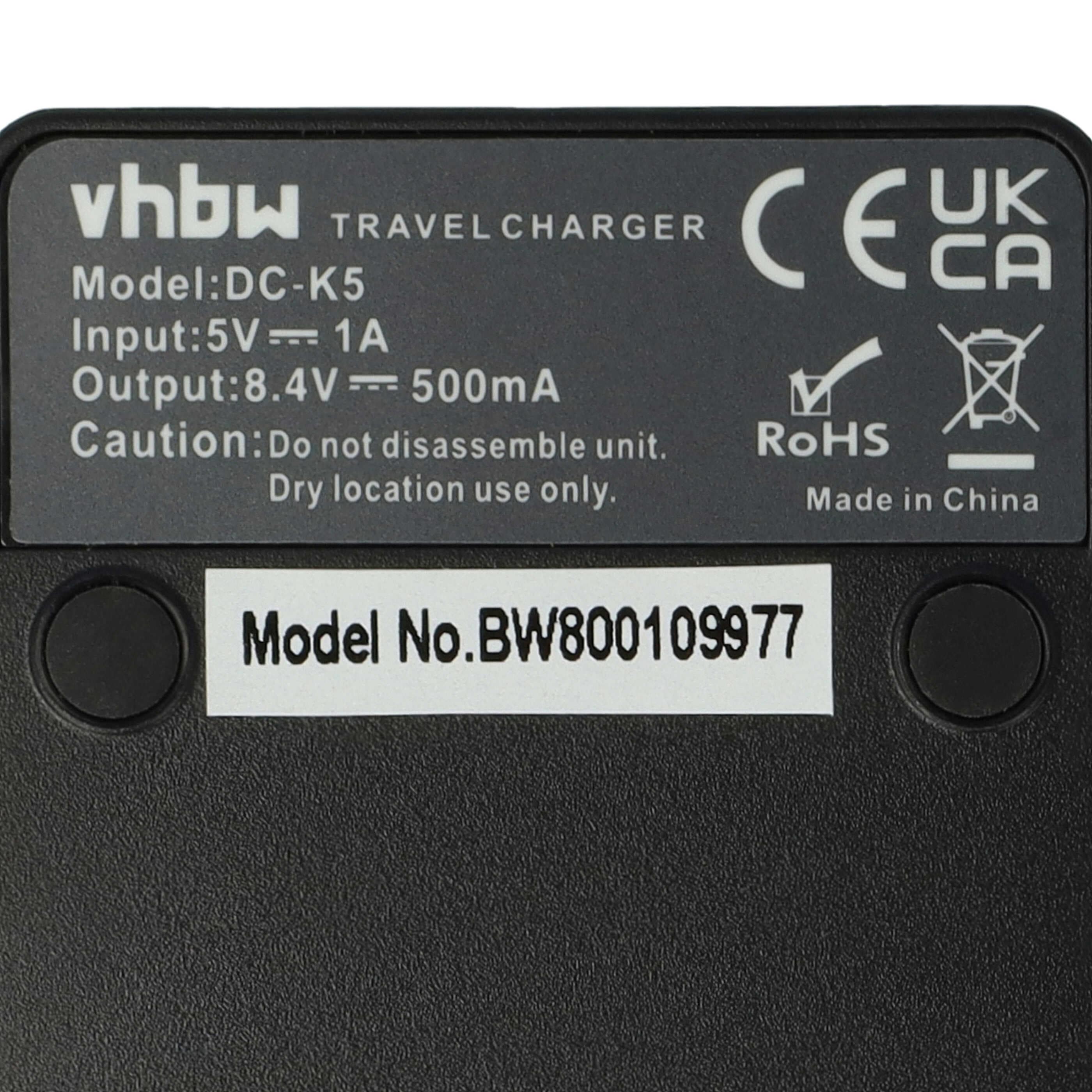Battery Charger Micro-USB + Cable Micro-USB suitable for Canon EOS Kiss X80, Rebel T6, 2000D, 4000D Digital Ca