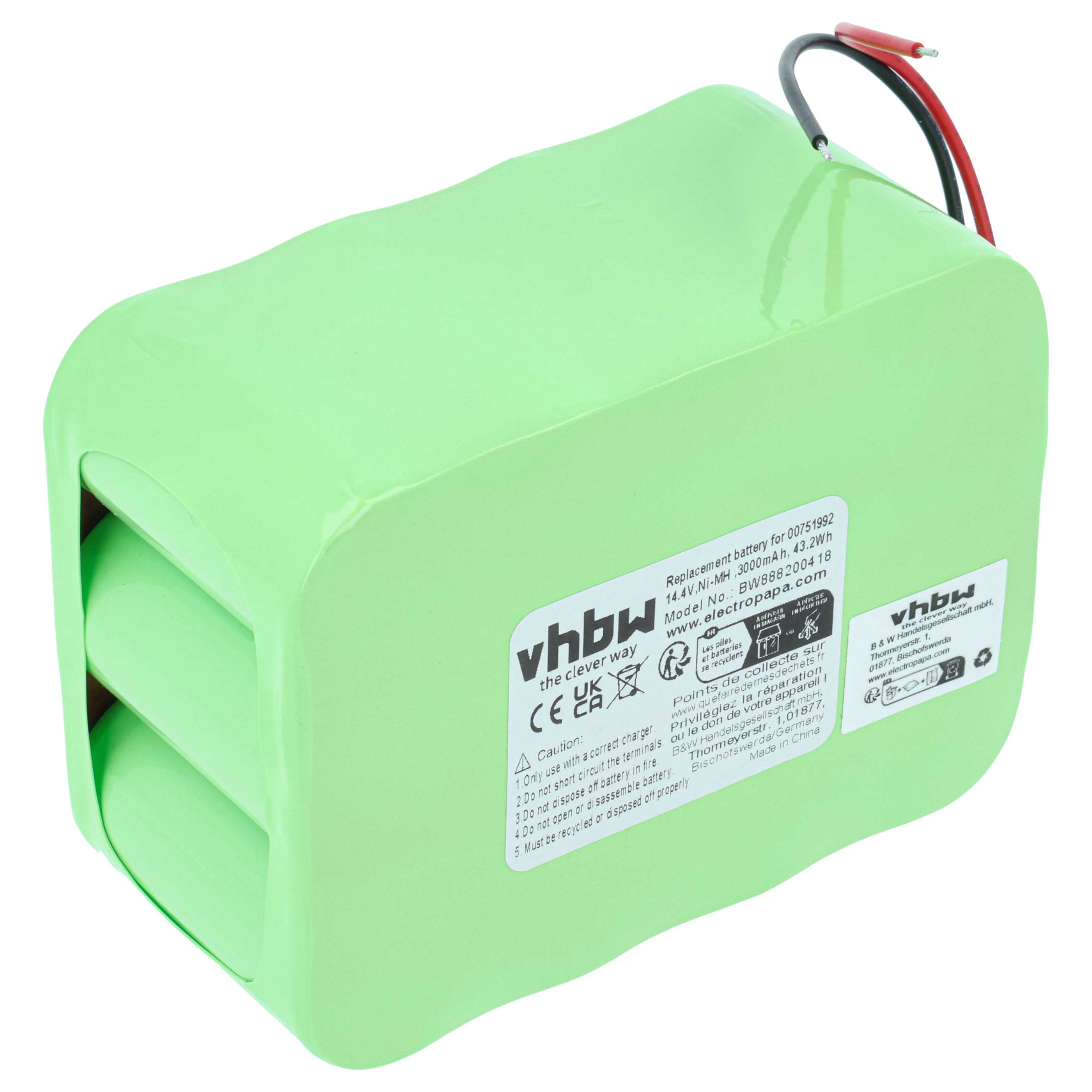 Akku als Ersatz für Bosch GPRHC18SV007, GP180SCHSV12Y2H, FD8901, 00751992 für Bosch - 3000mAh 14,4V NiMH