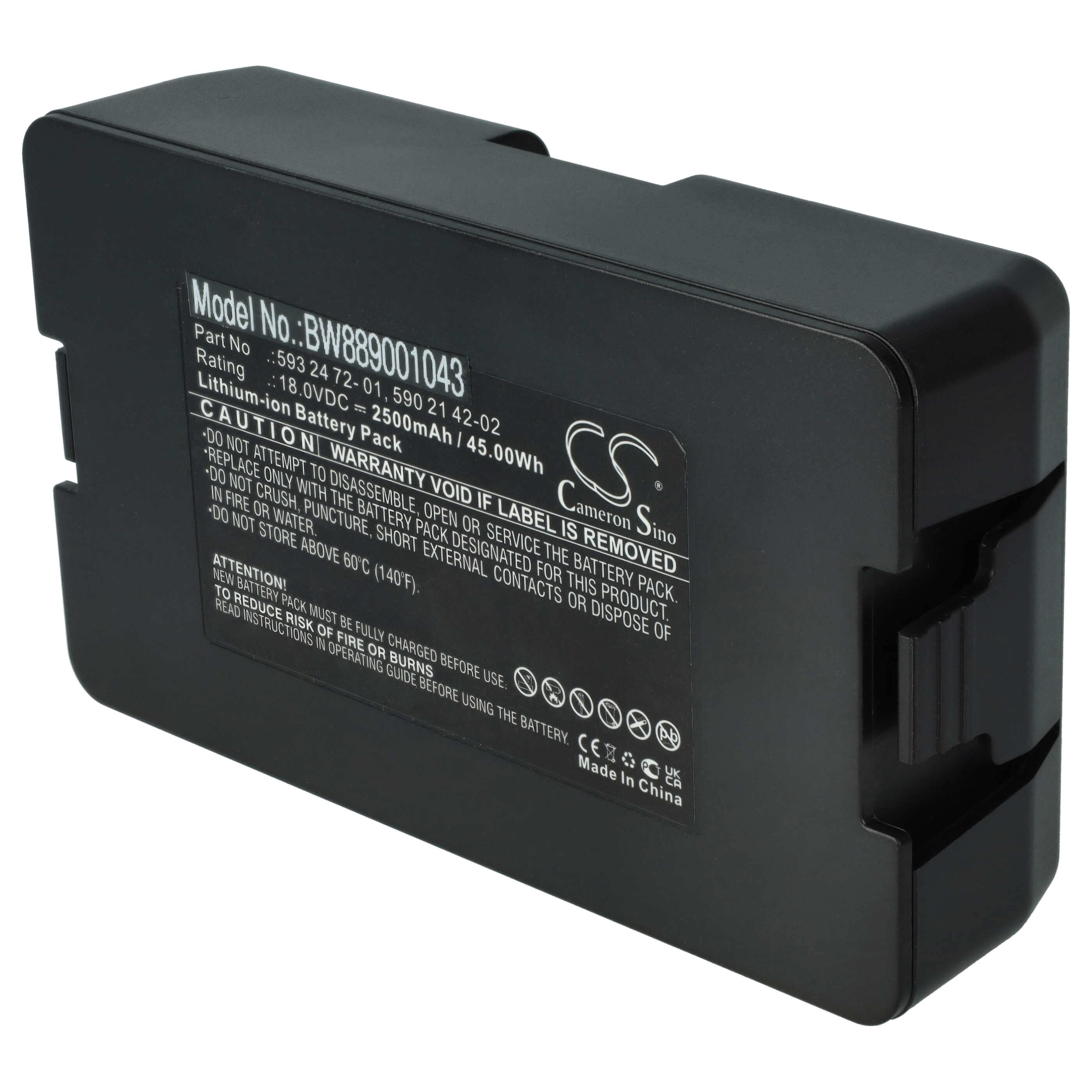 Lawnmower Battery Replacement for Flymo 5848428-02, 5848228-01, 584 84 28-02 - 2500 mAh 18 V Li-Ion