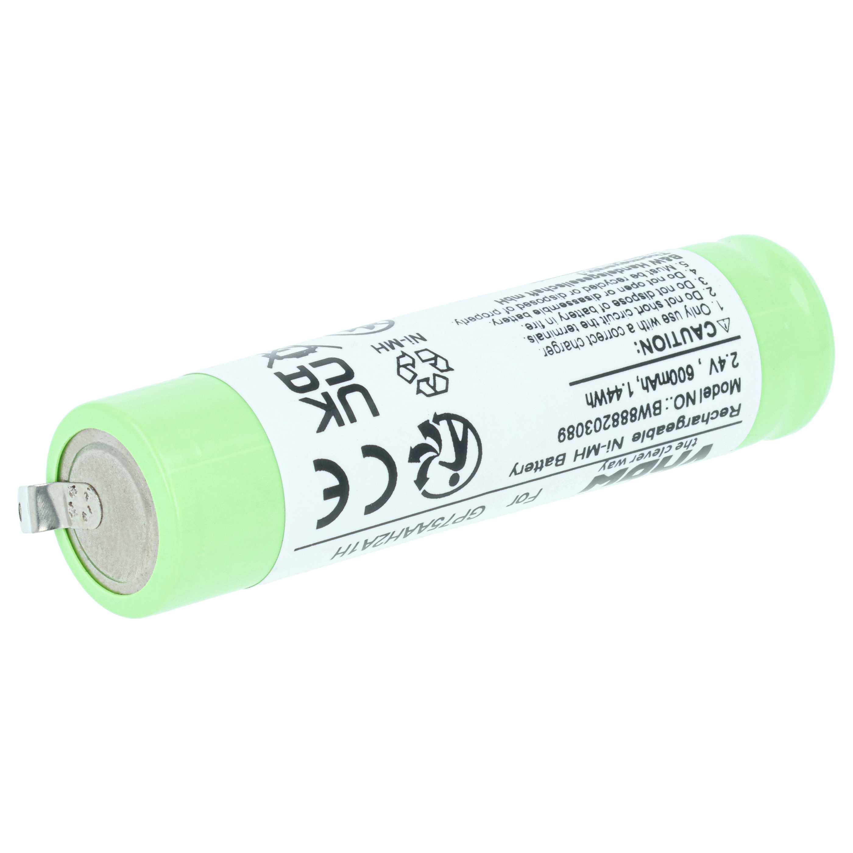 Batteria per spazzolino elettrico sostituisce Omron GP75AAH2A1H - 600mAh 2,4V NiMH