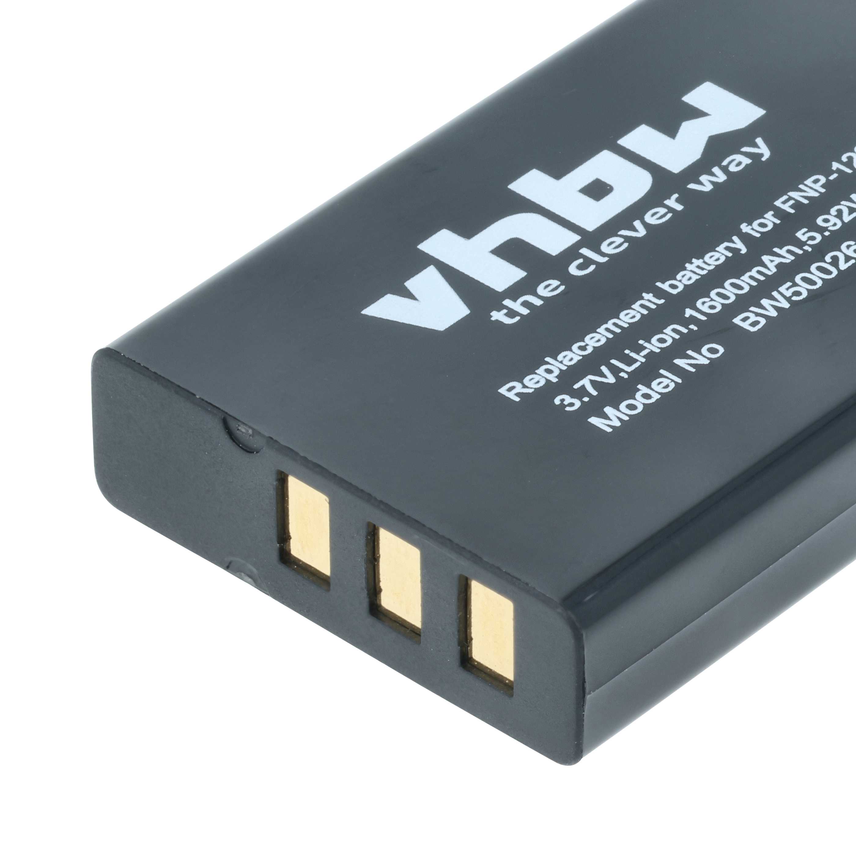 2x Battery replaces Aiptek ZPT-PM18 - 1600mAh, 3.7V, Li-Ion