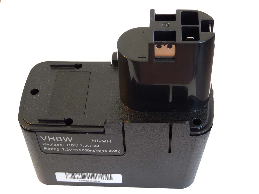 Electric Power Tool Battery Replaces Würth 0601936771 - 2000 mAh, 7.2 V, NiMH