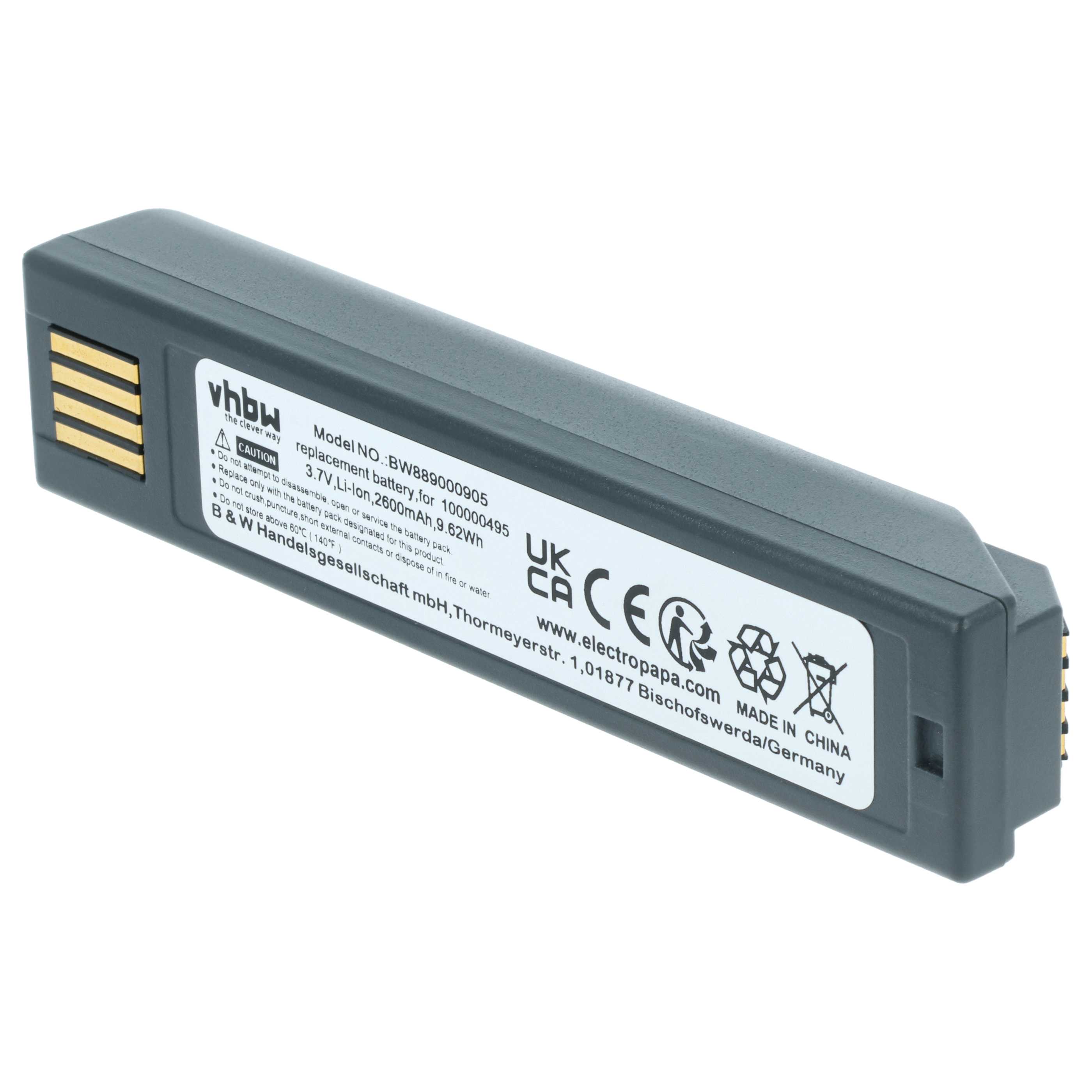 5x Batteries remplace Honeywell 013283, 100000495 pour scanner de code-barre Honeywell - 2600mAh 3,7V